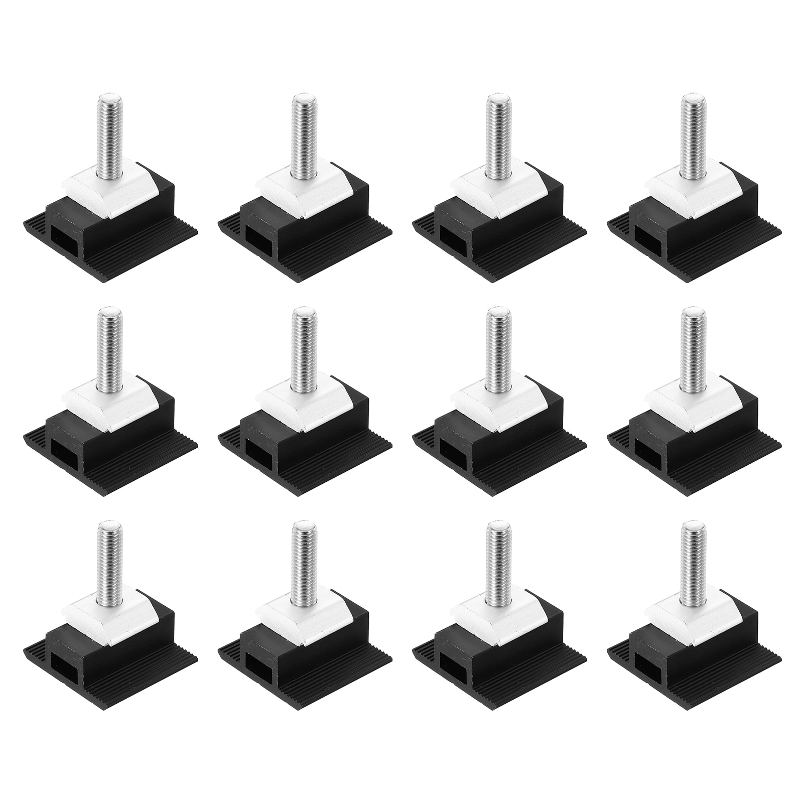 Unique Bargains Adjustable Solar End Clamp Solar Panel Mount Bracket Roof Mounting Clamps Black Aluminum System Install Accessories 35mm Pack of 12 #S25093001UX2740