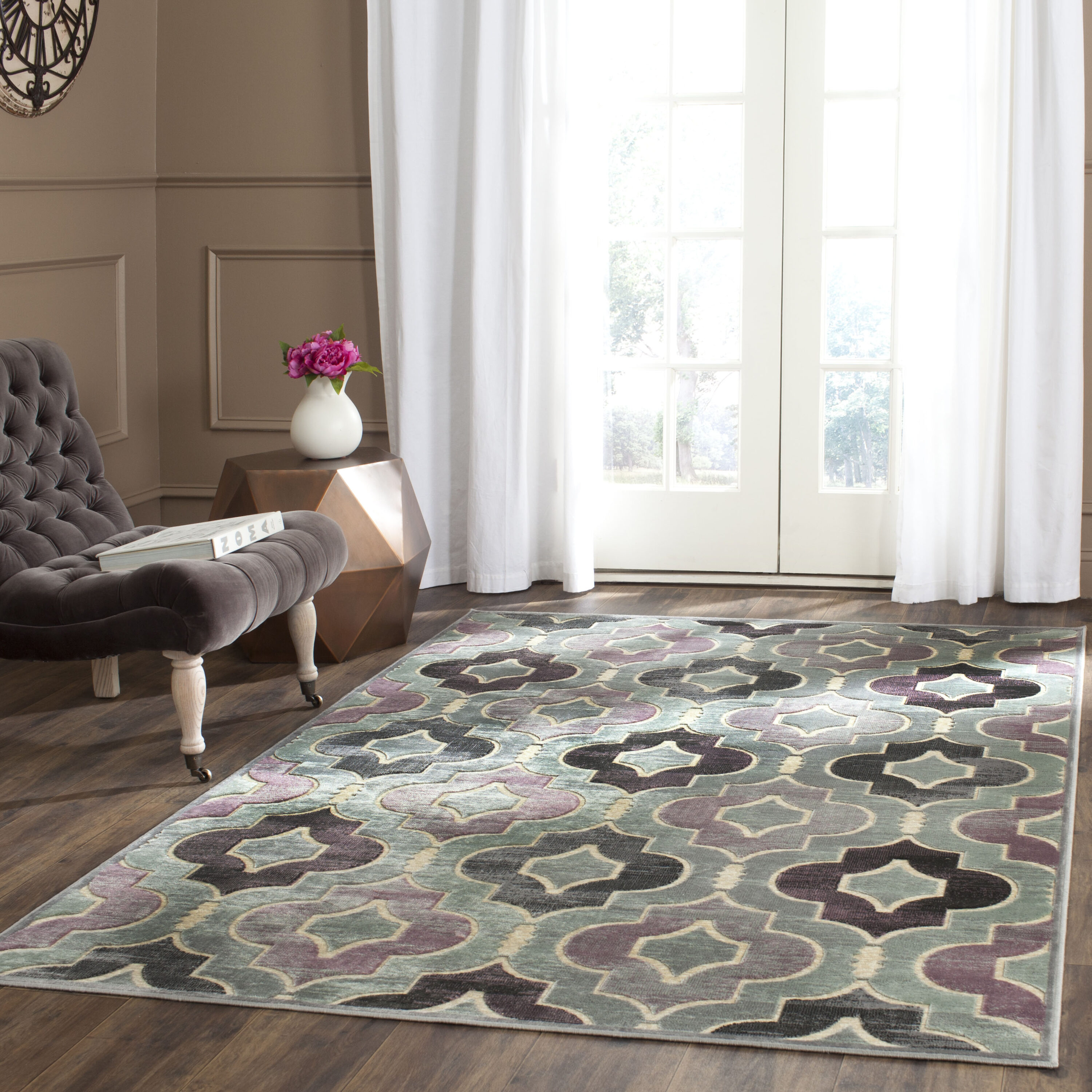 Safavieh PAR165-740-4 Paradise Reed 4 x 6 (ft) Loomed Synthetic Gray/Multi Rectangular Indoor Abstract Oriental Area rug