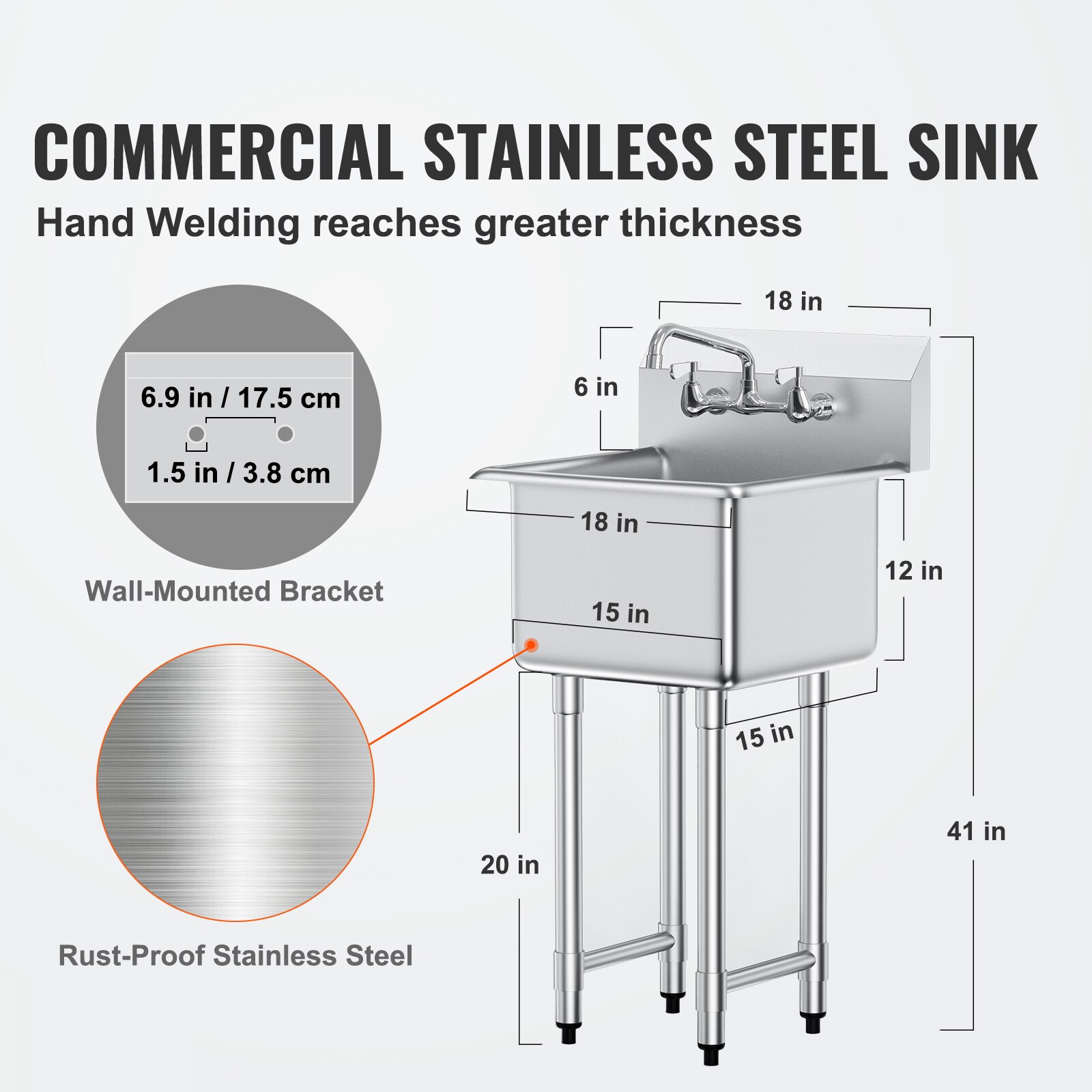 VEVOR SCSYLSSCDCY102840V0 Laundry-Tubs-Utility-Sinks - View #2