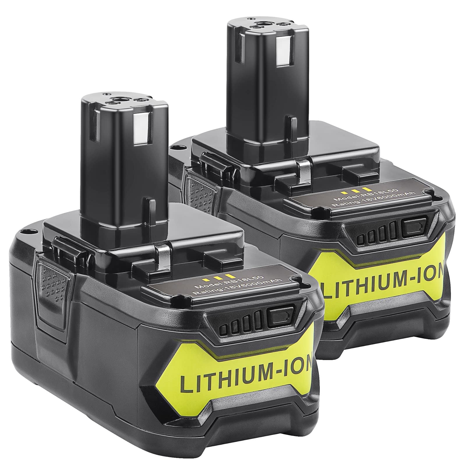 Misopily - 2 pack 18V 6Ah High Capacity Power Tool Pack Compatible with One System P102 P103 P10...