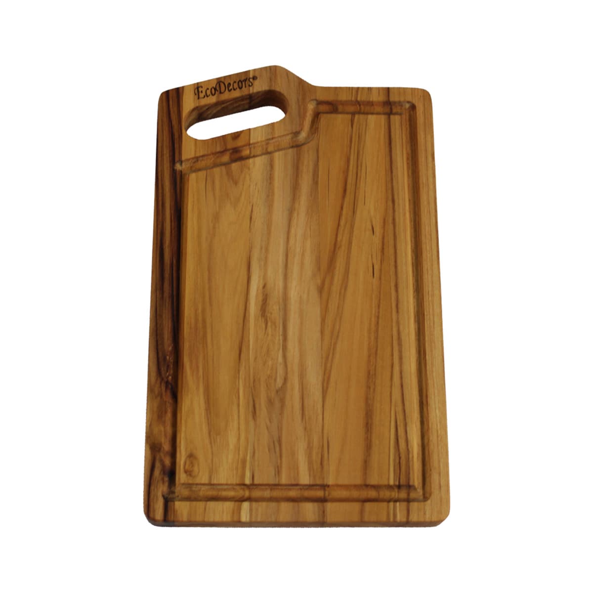 EcoDecors  10in X 6in Teak Wood Edge Grain Cutting Board