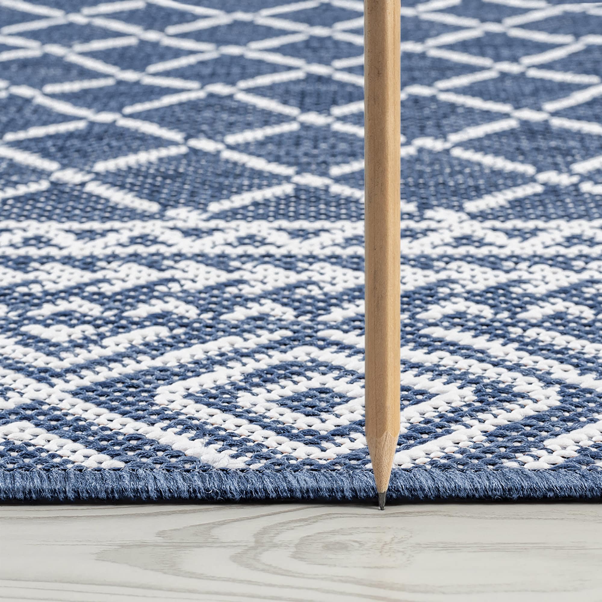 Tayse Eco 9 X 12 (ft) Blue Indoor/Outdoor Area Rug in the Rugs 