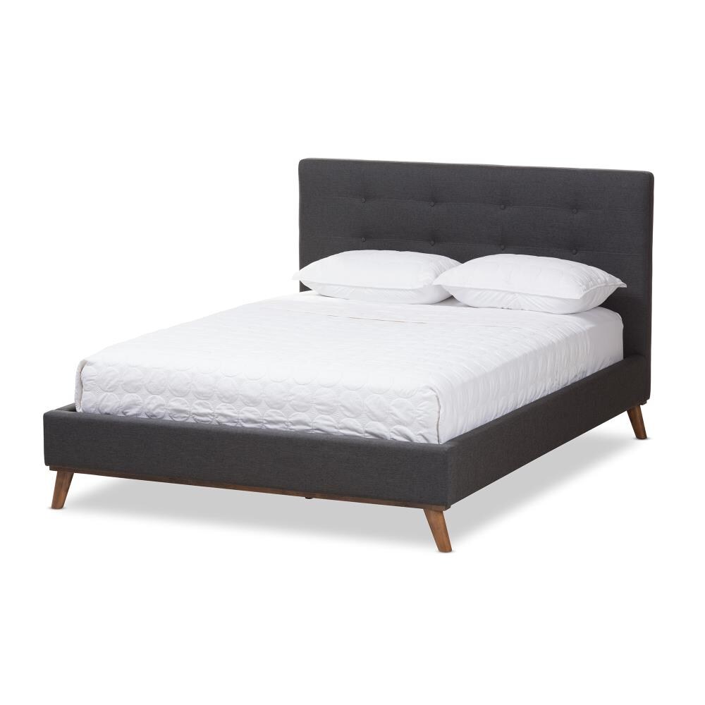 Baxton Studio Valencia Charcoal Queen Wood Platform Bed in the