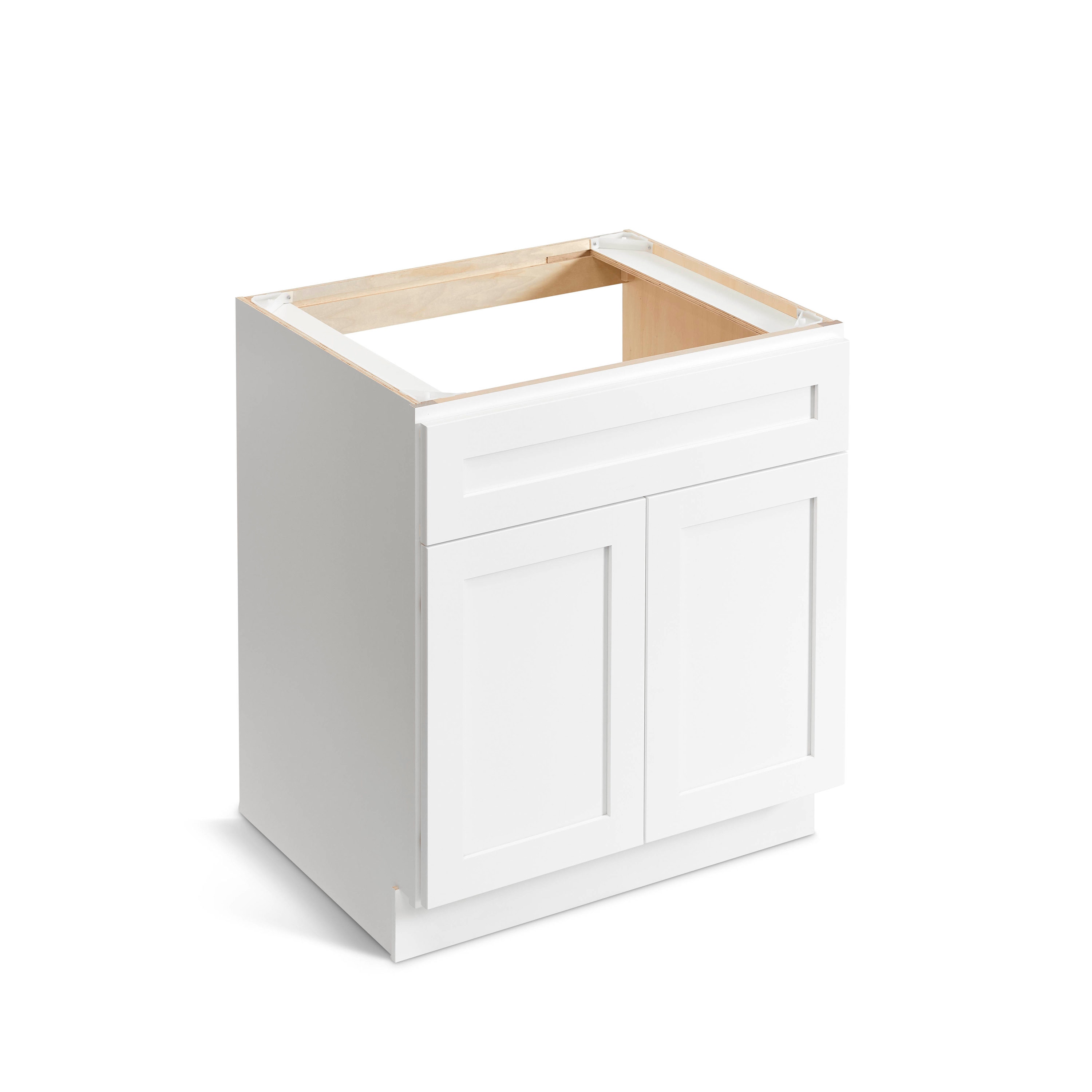 Valleywood Cabinetry Pure White 30-in Pure White Bathroom Vanity Base Cabinet without Top