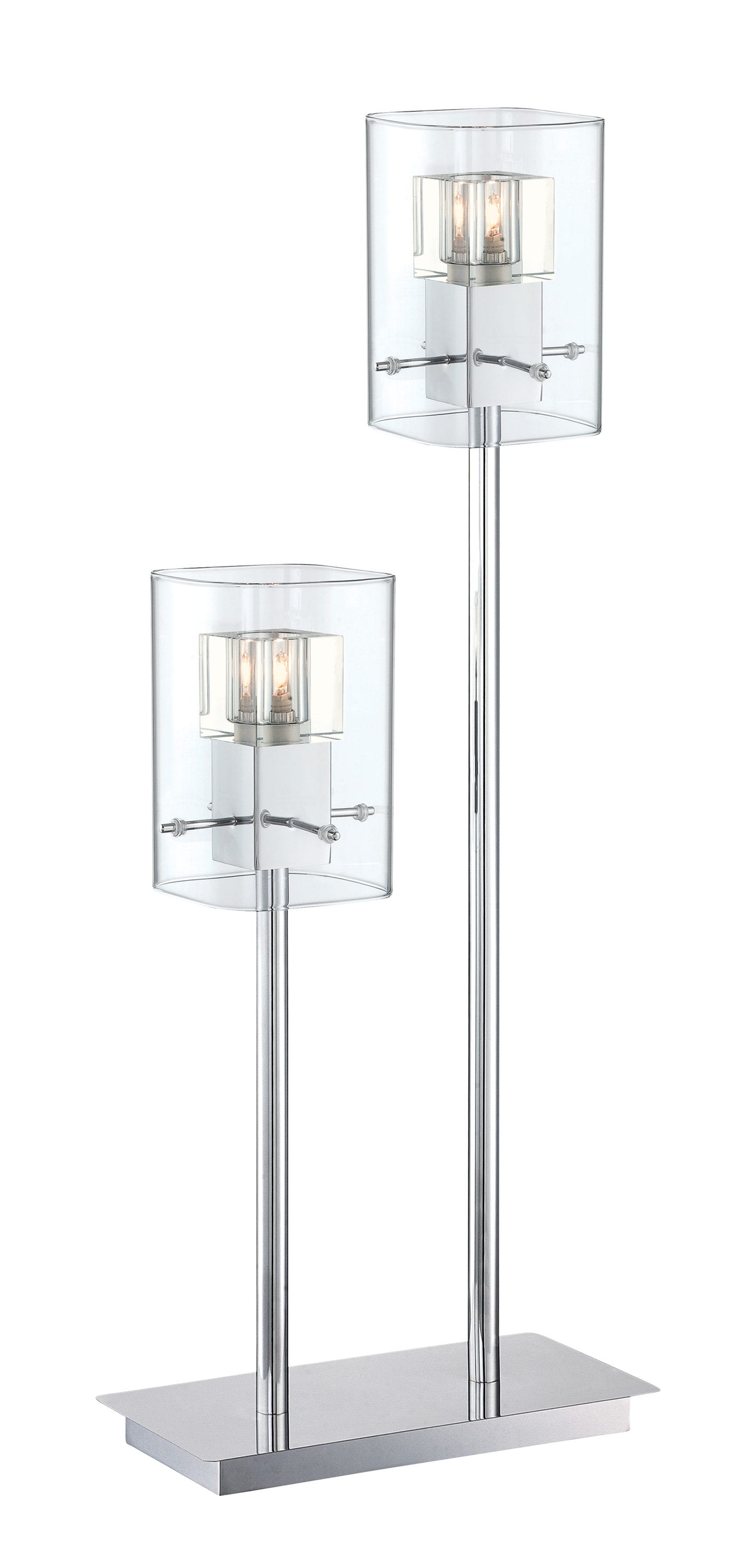 Lite Source LS-22587 Aida 30-in Chrome Table Lamp with Glass Shade