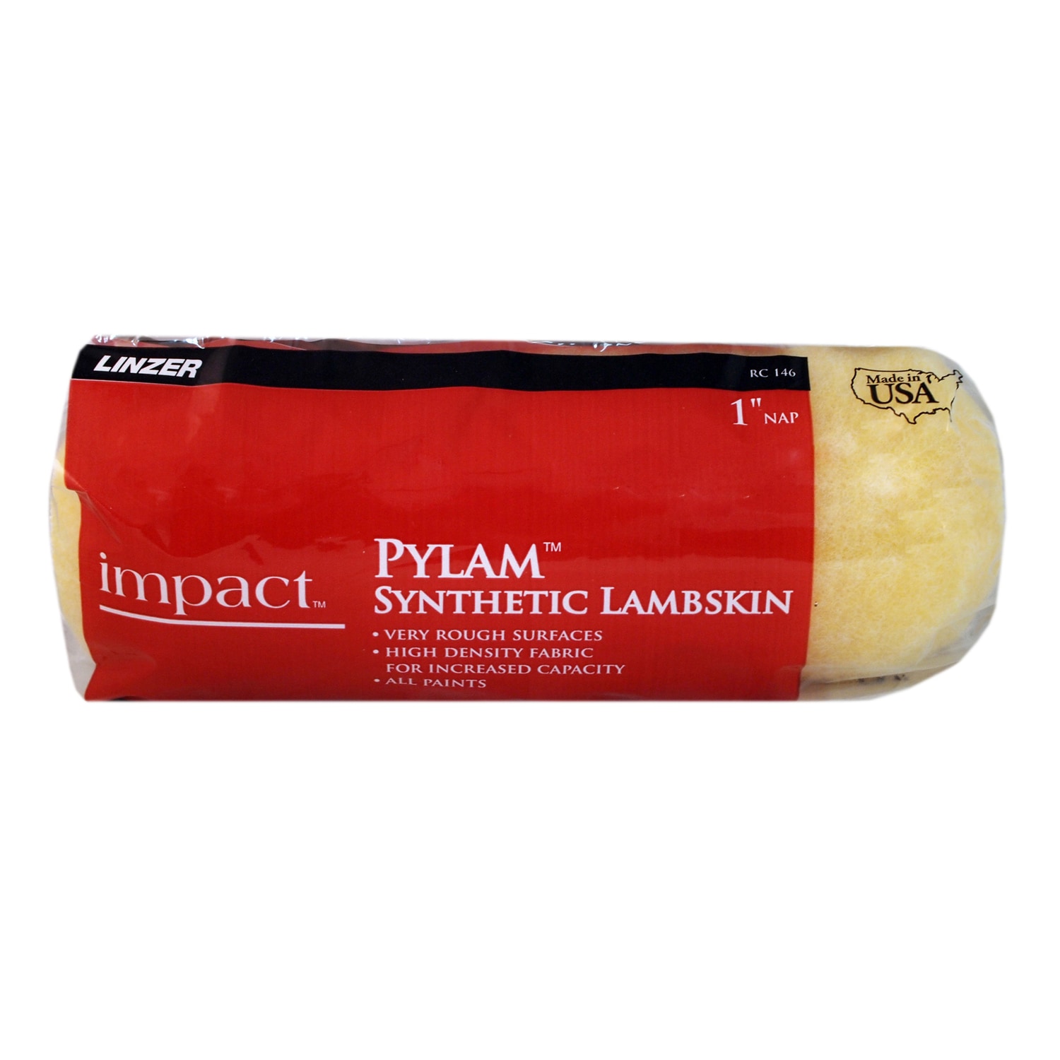 Linzer  Impact Pylam Synthetic Lambskin 9 in. W X 1 in. Regular Paint Roller Cover 1 pk