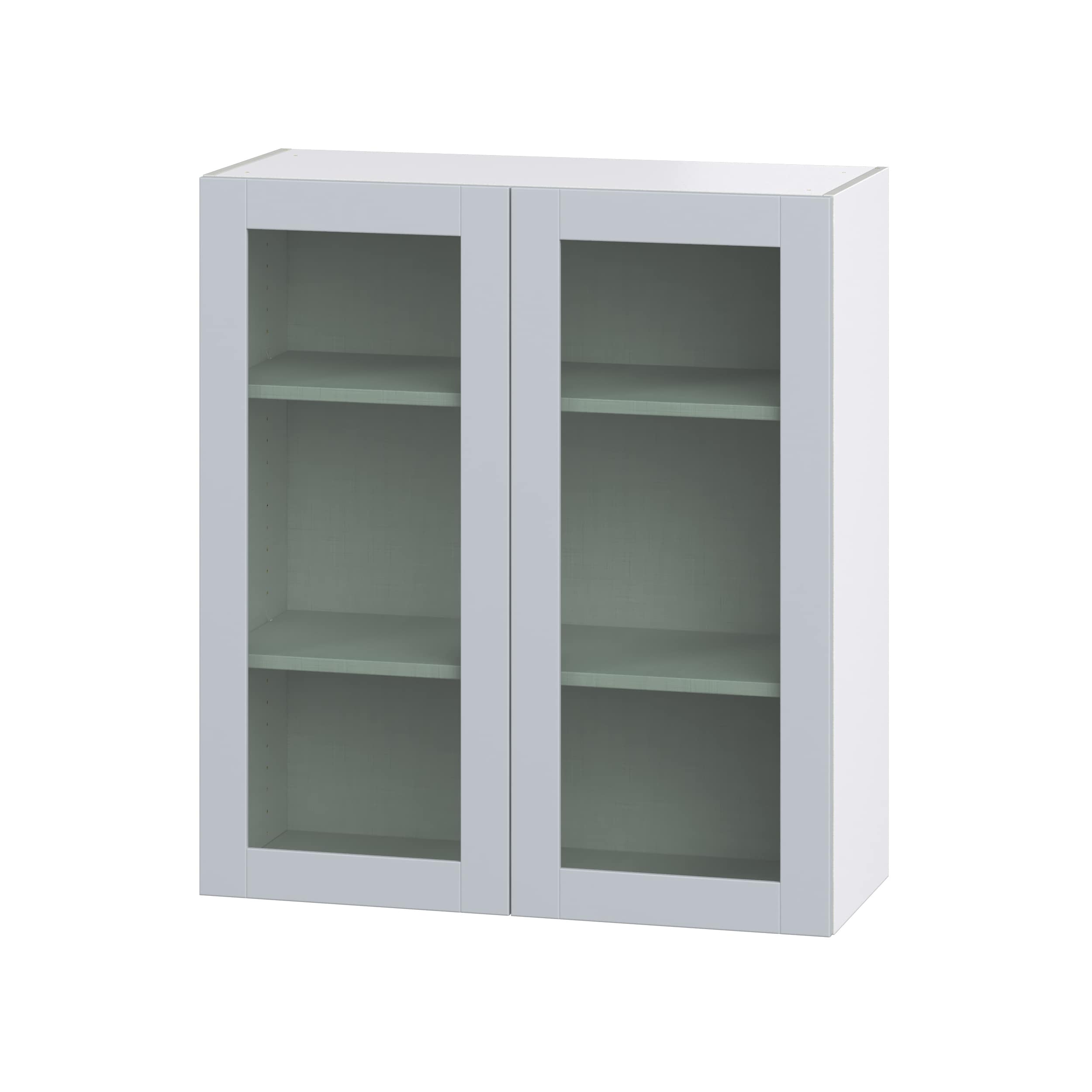 Hugo&Borg Charlesberg 36-in W x 40-in H x 14-in D Gray Wall Fully Assembled Cabinet (Recessed Panel Glass Door Style)