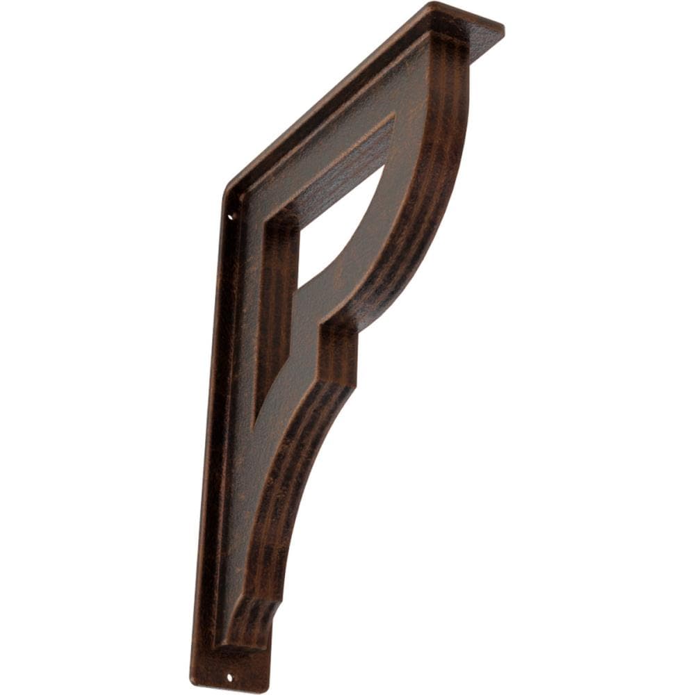 Ekena Millwork BKTM02X10X12TBRACO Bradford 10-in x 2-in x 12-in Antique copper Wrought iron Mounting bracket