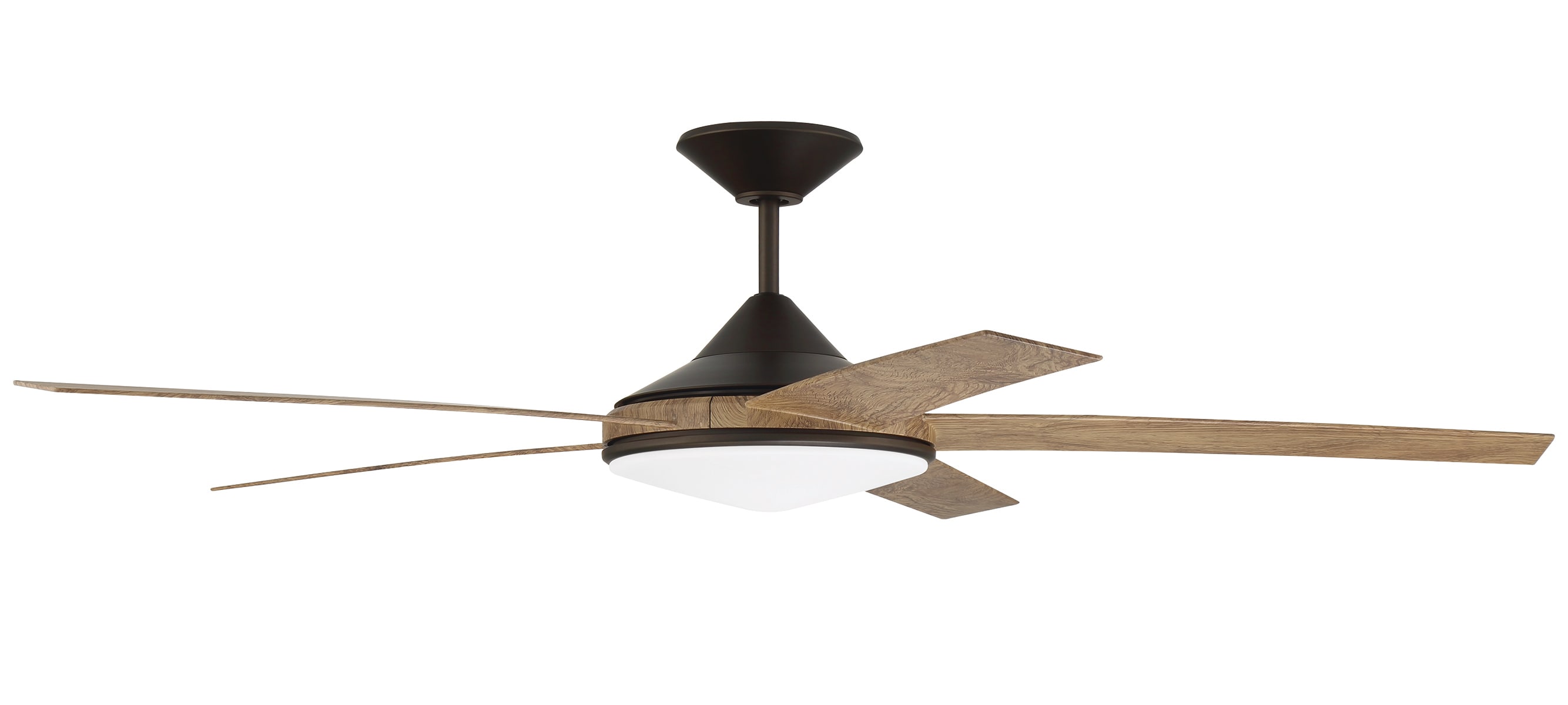 Craftmade DLY60ESP5 Delaney 60-in Integrated LED Outdoor Smart Espresso with Mesquite Blades Ceiling Fan With Light - Remote Included ( 5 -Blade )