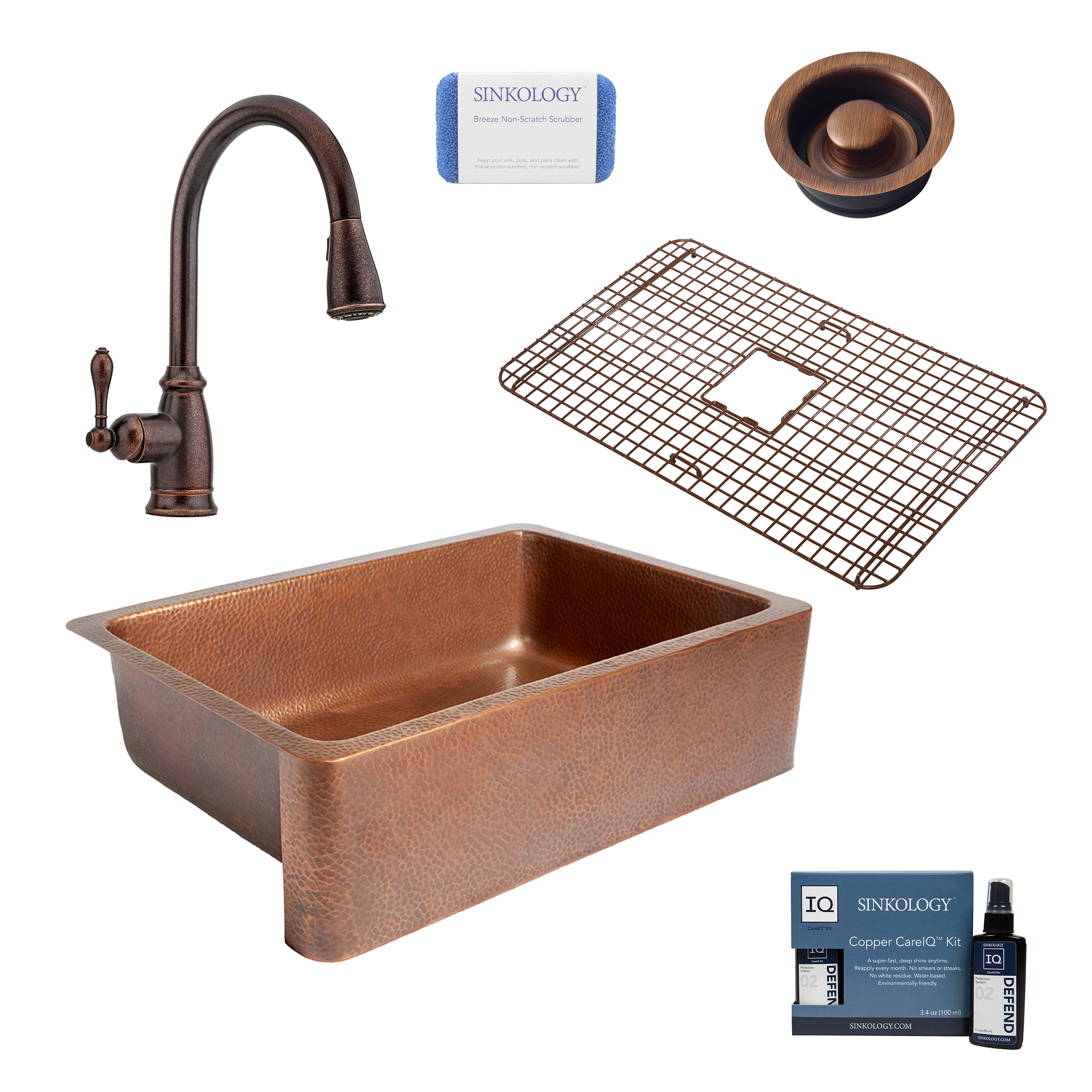 SoLuna Copper Kitchen Sink | Side Drainboard