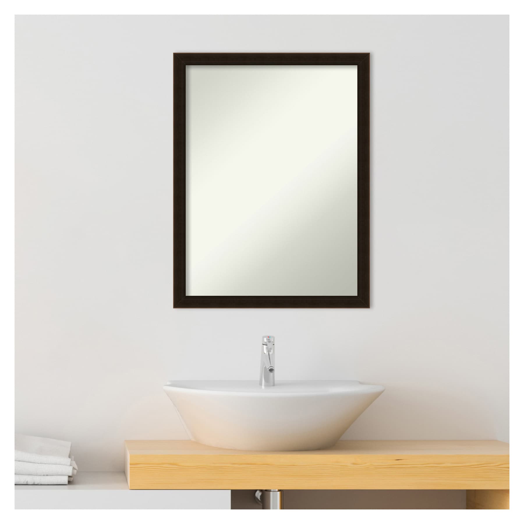 Espresso Brown Full Length Wood Bathroom Vanity Mirror