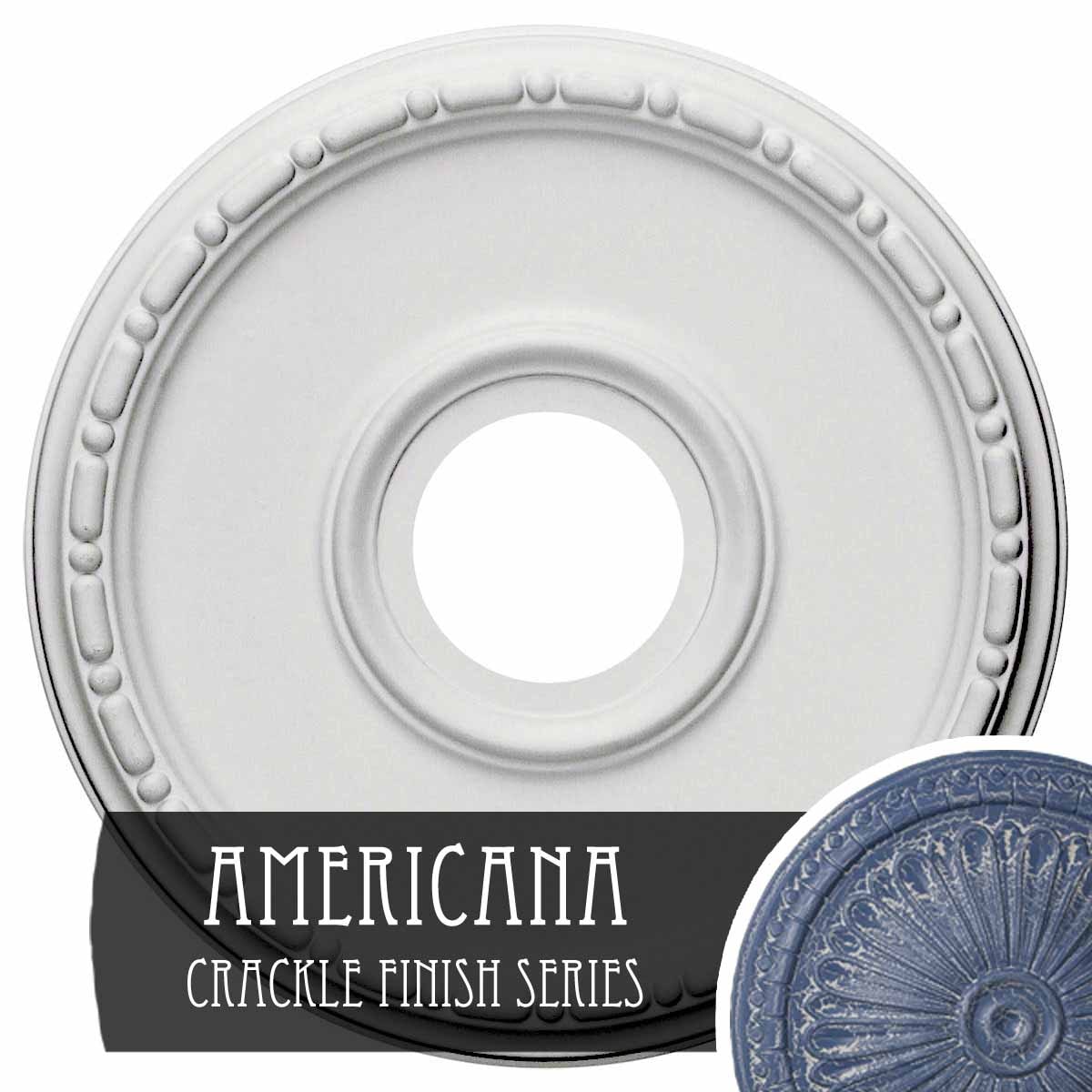Ekena Millwork CM16MEAMC Medea 16.5-in W x 16.5-in L Painted Americana Crackle Polyurethane Whole Ceiling Medallion