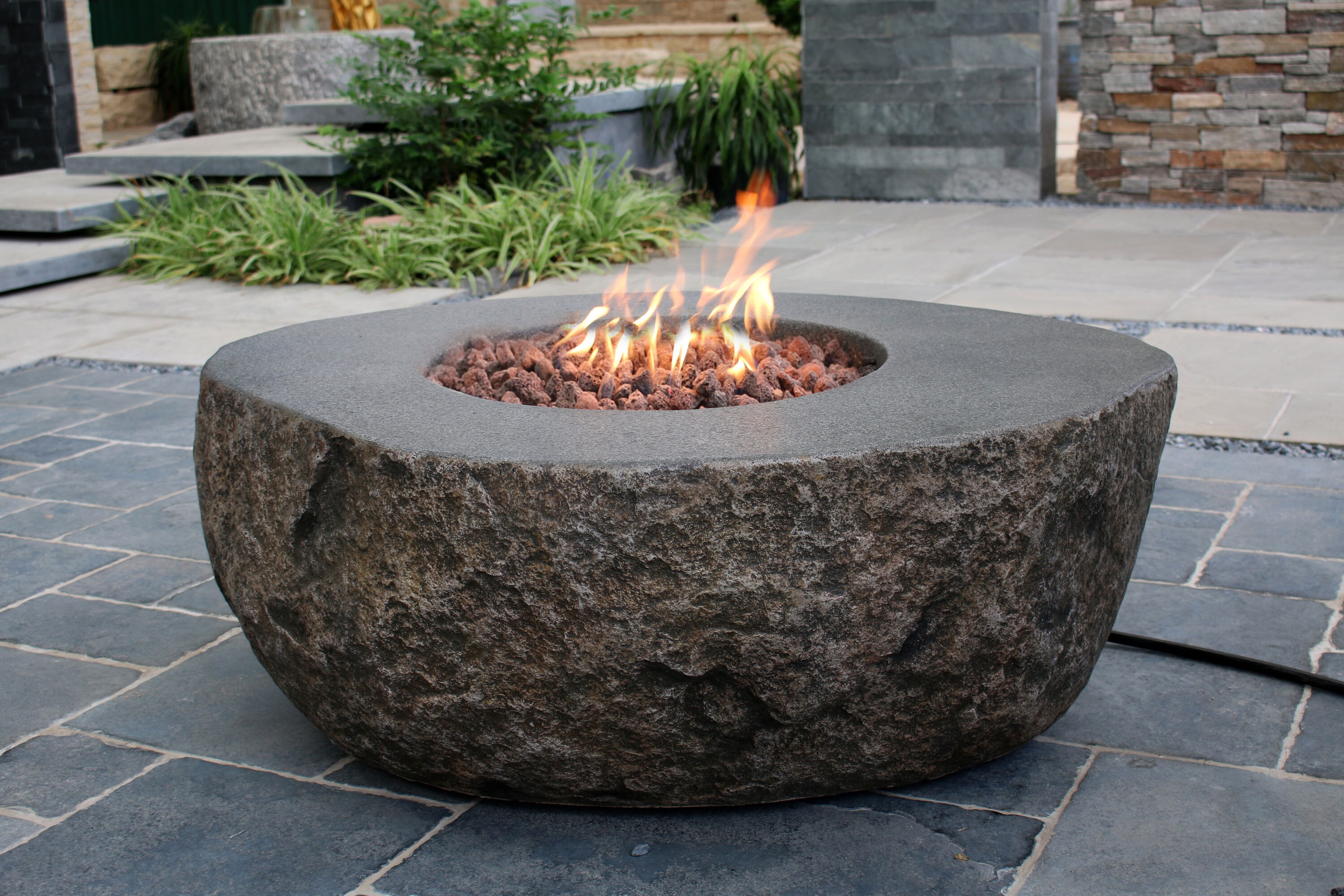 Concrete natural online gas fire pit