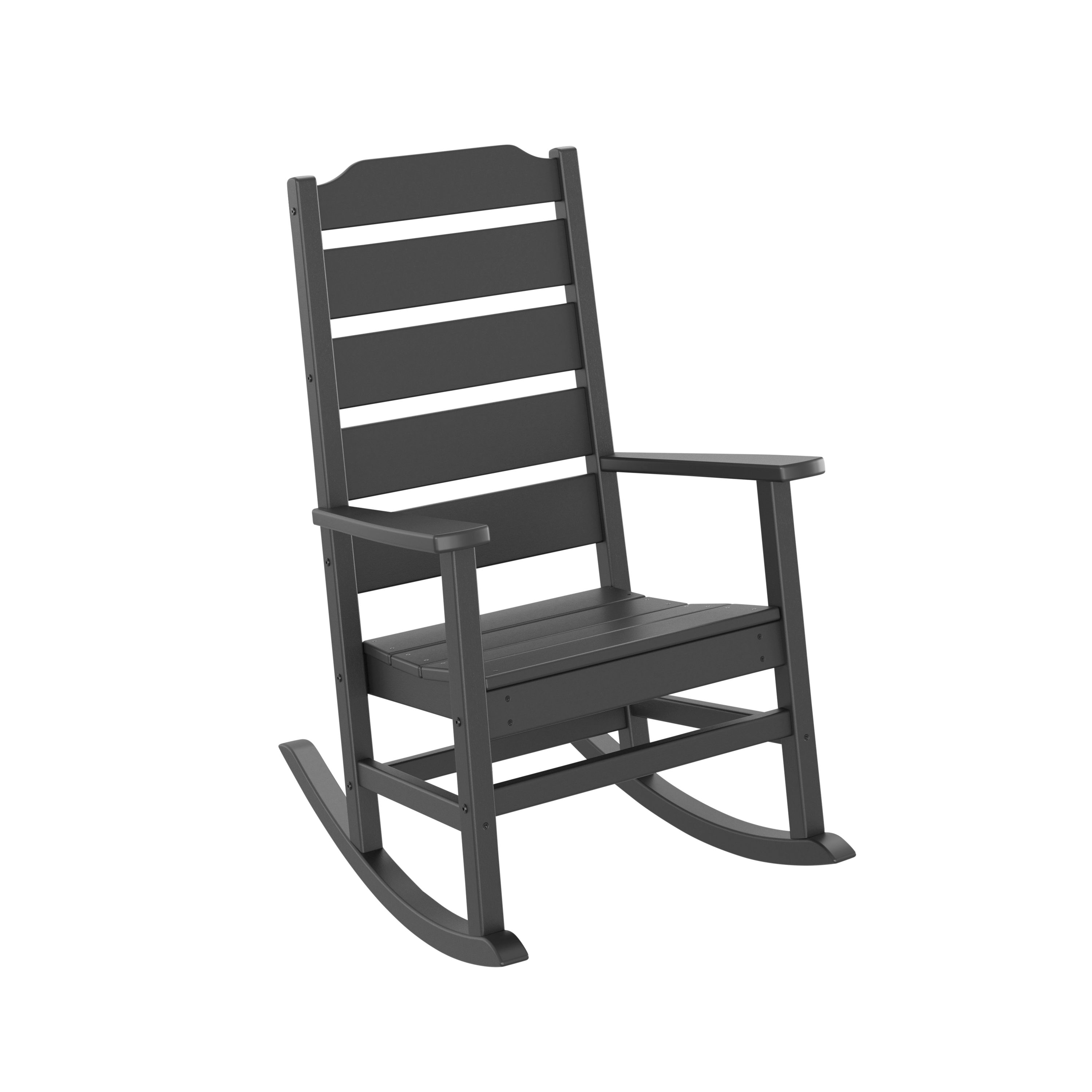 Poly Lumber Patio Rattan High Back Rocking Chair,Porch Rocker with High Back ,Support Rocking Chairs for Both Outdoor and Indoor