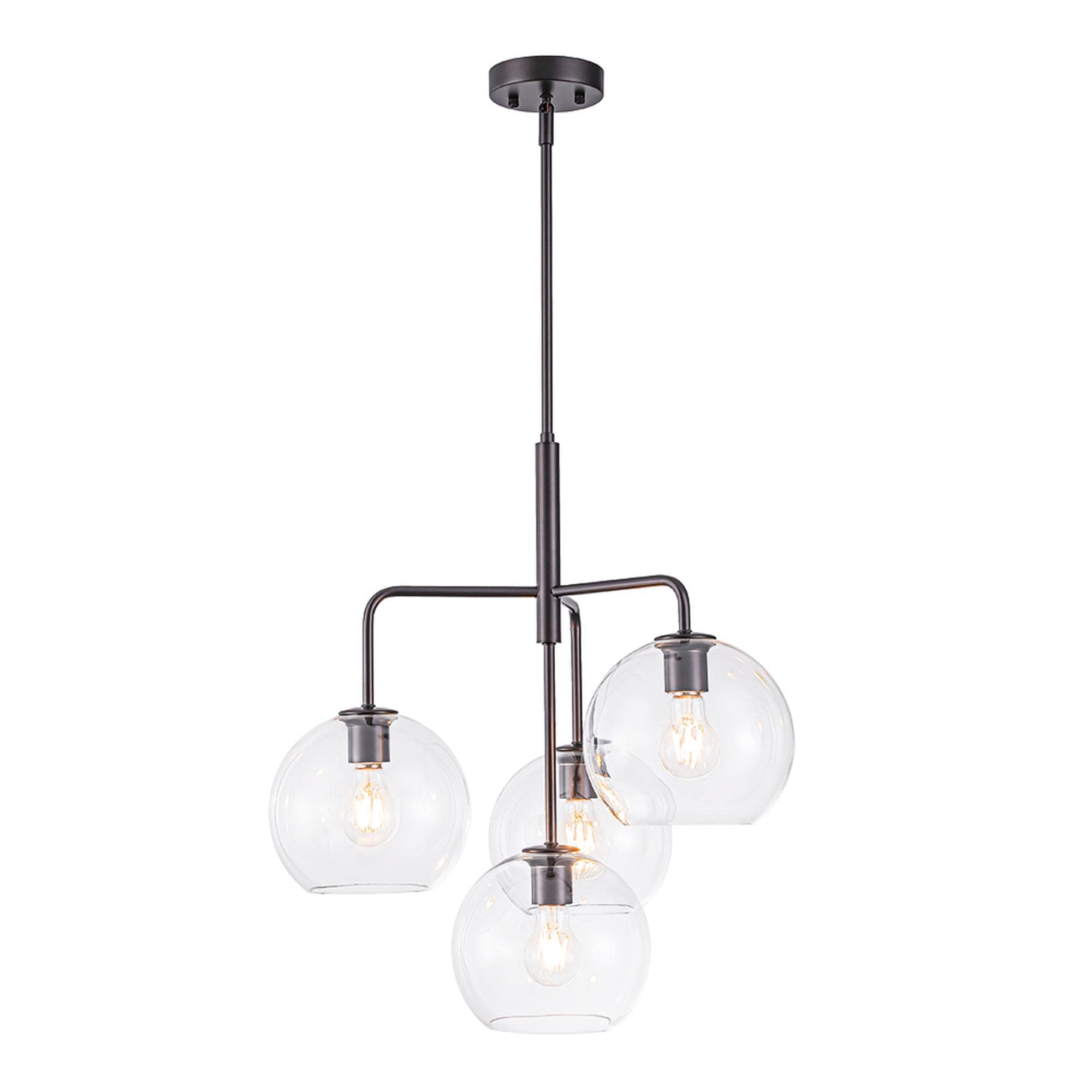 HUOKU PD1070301 Zara 4 -Light Oil-rubbed Bronze Modern/contemporary For Use in Bedrooms, Dining Rooms, Foyers, Kitchens, Living Rooms Chandelier
