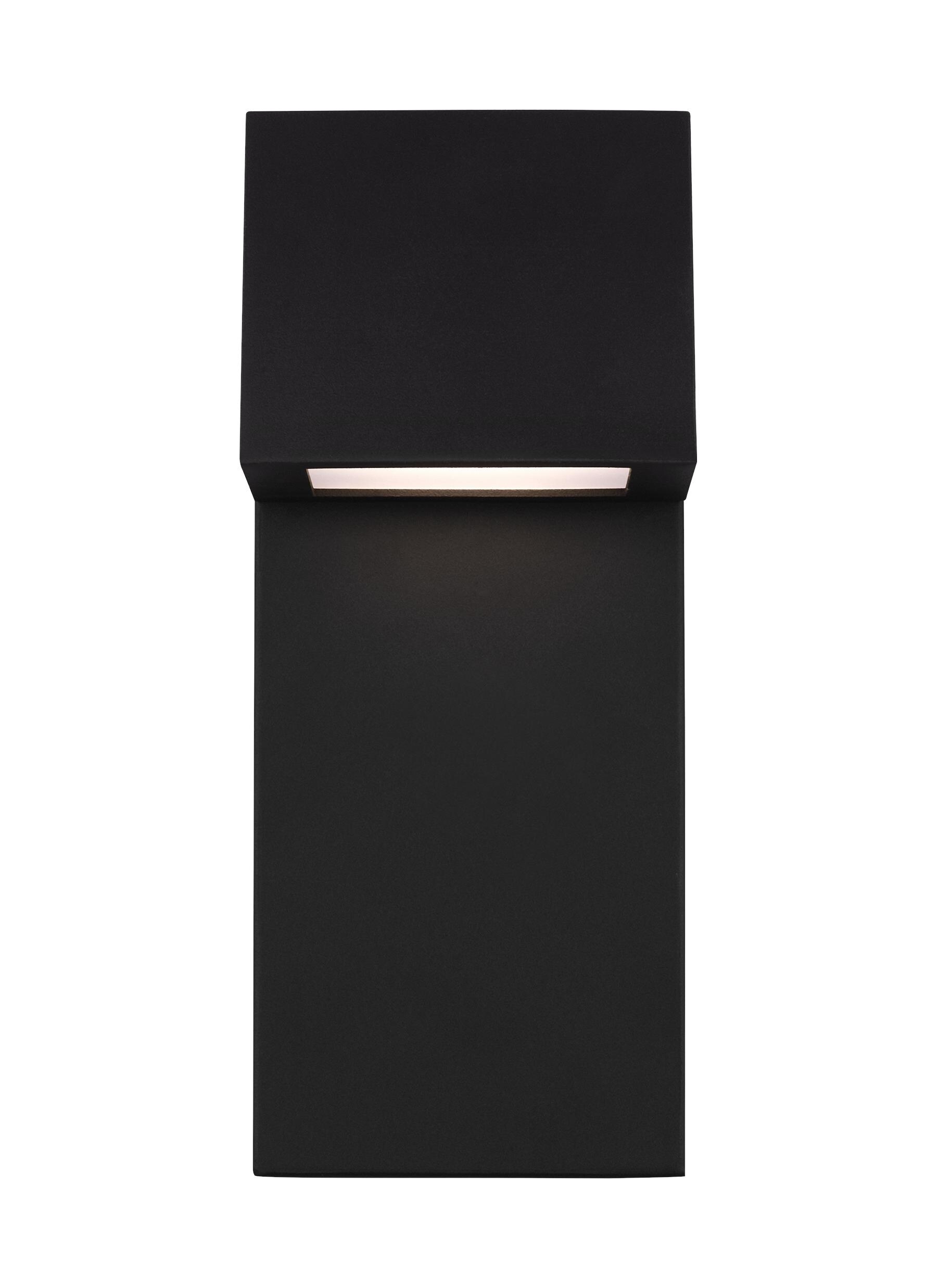 Generation Lighting 8563393S-12 Rocha 1 -Light 12-in H Black Hardwired Integrated LED Outdoor Wall Light