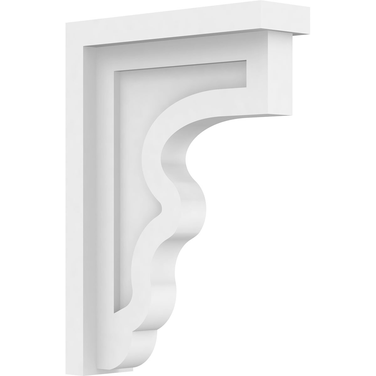 Ekena Millwork CORP02X07X10HLD 2-in x 7-in x 9.75-in Standard highland Unfinished White PVC Paintable Corbel