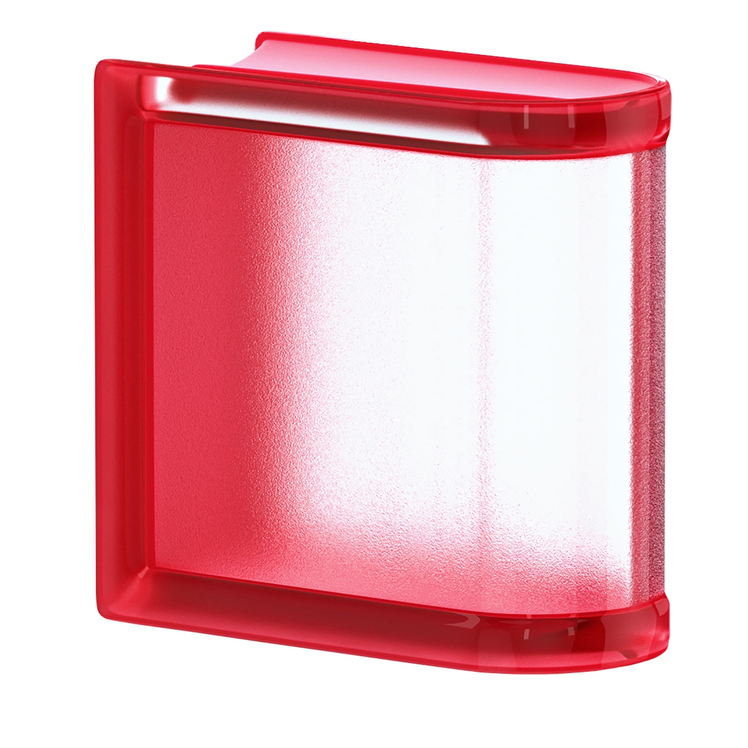 myMINIGLASS 123419 Cherry End Linear Crackled Glass Block ( 6-in H x 6-in W x 3-in D )
