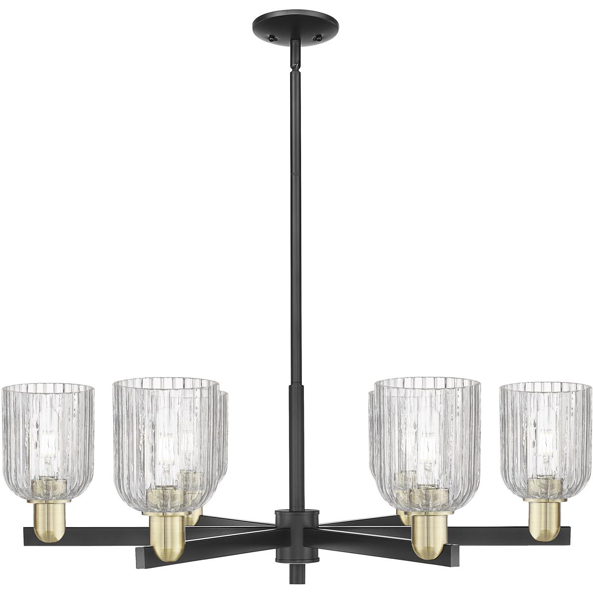 Innovations Lighting -  716-6CR-BAB-G559-5CL Bridal Veil Chandelier Black Antique Brass
