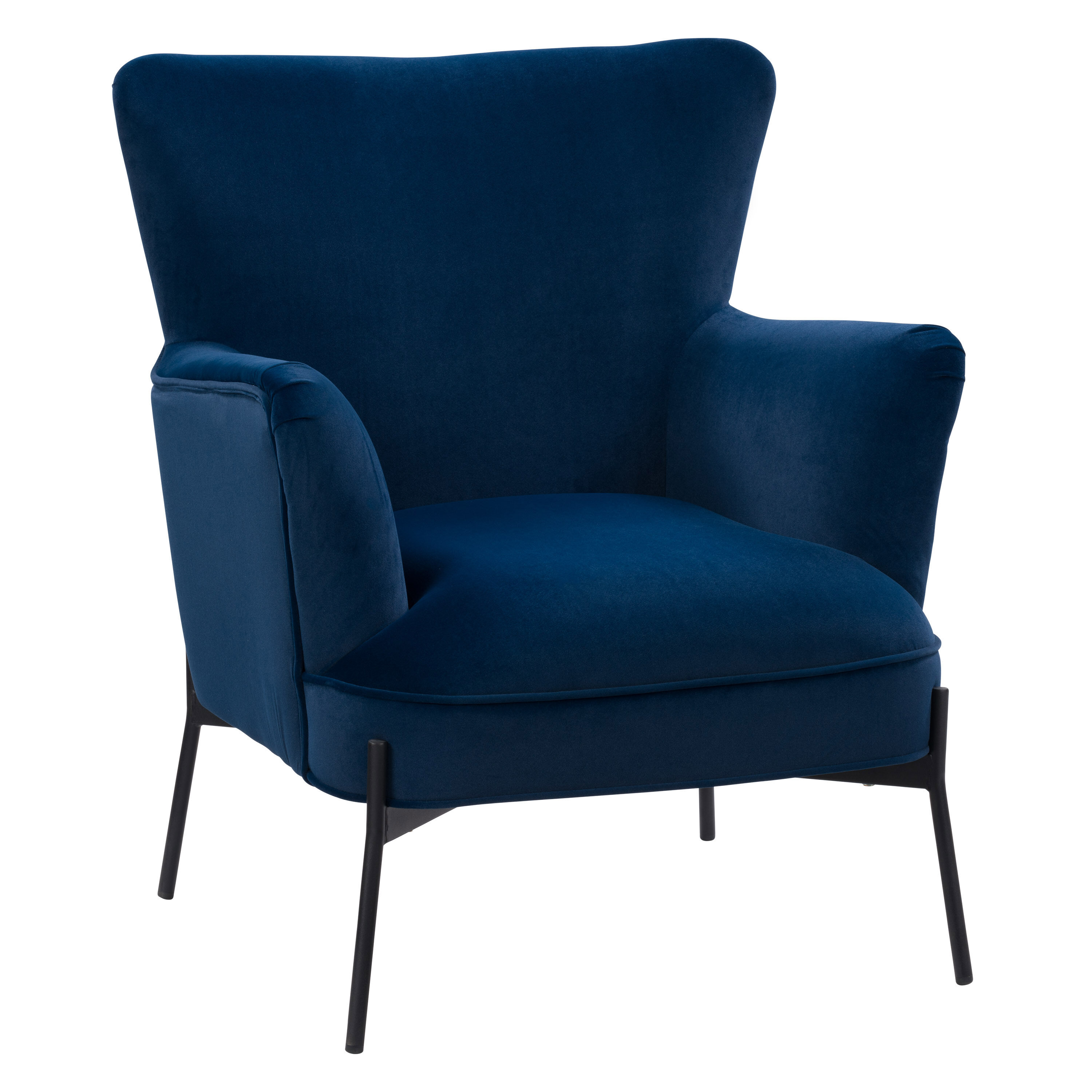 CorLiving LSS-201-C Elewood Modern Blue Wingback Chair