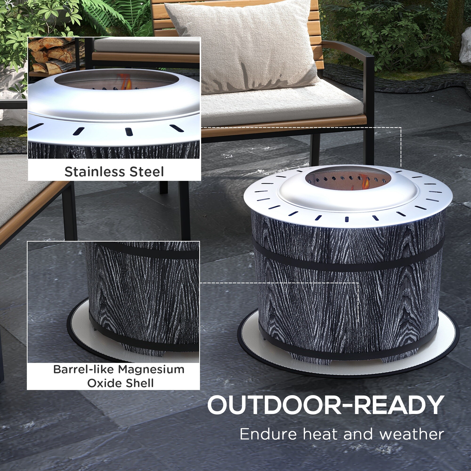 Outsunny 842-344V00BK Outdoor-Woodburning-Firepits - View #5