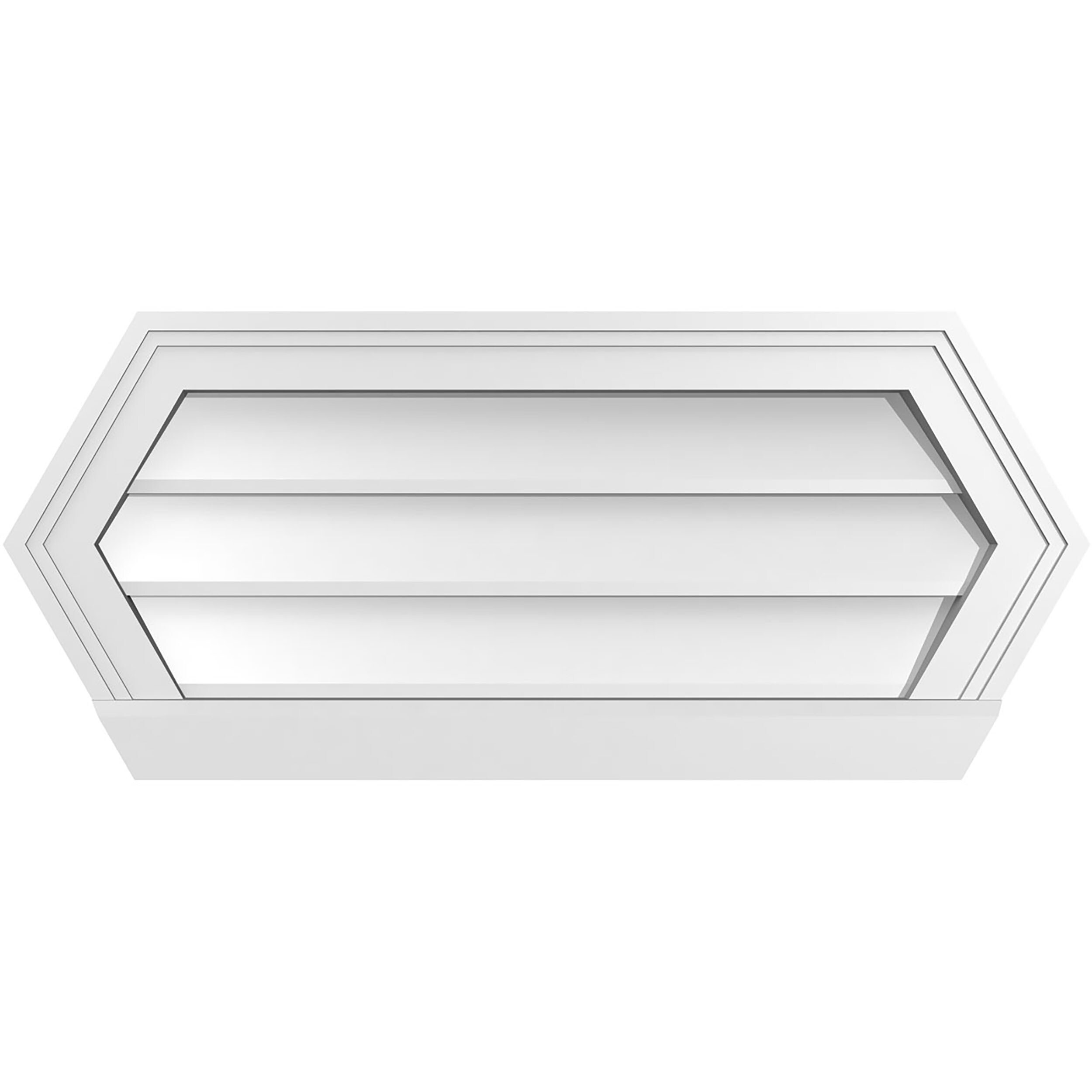 Ekena Millwork GVPHP28X1203SN 28-Inches x 12-Inches Off-white Peaked PVC Gable Louver Vent