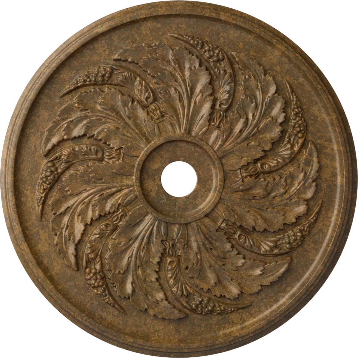 Ekena Millwork CM42SKRZS Sellek 42.125-in W x 42.125-in L Painted Rubbed Bronze Polyurethane Whole Ceiling Medallion