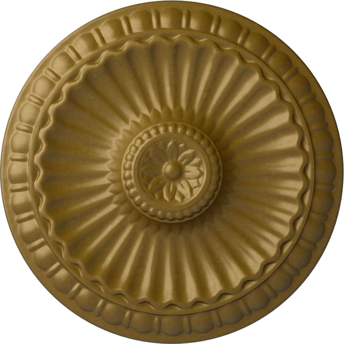 Ekena Millwork CM11LIGLS Linus 11.25-in W x 11.25-in L Painted Gold Polyurethane Whole Ceiling Medallion