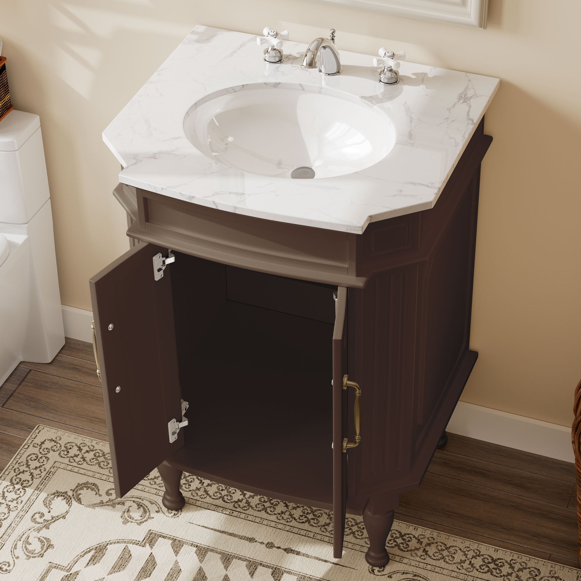 JEAREY VTG-24-BN Bath-Vanity-Combo - View #2