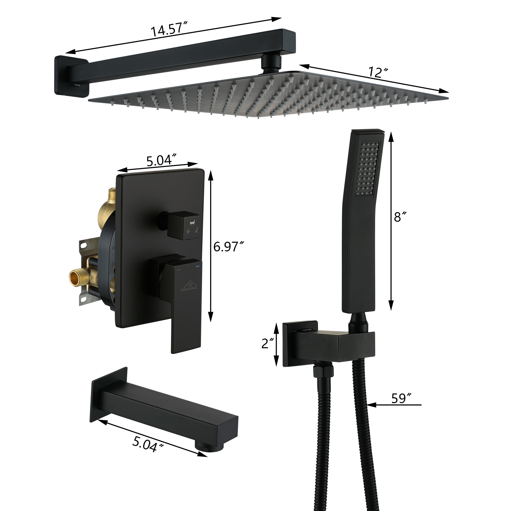 Clihome DG-SS806MB10 Showerhead-Bar-Panels - View #2