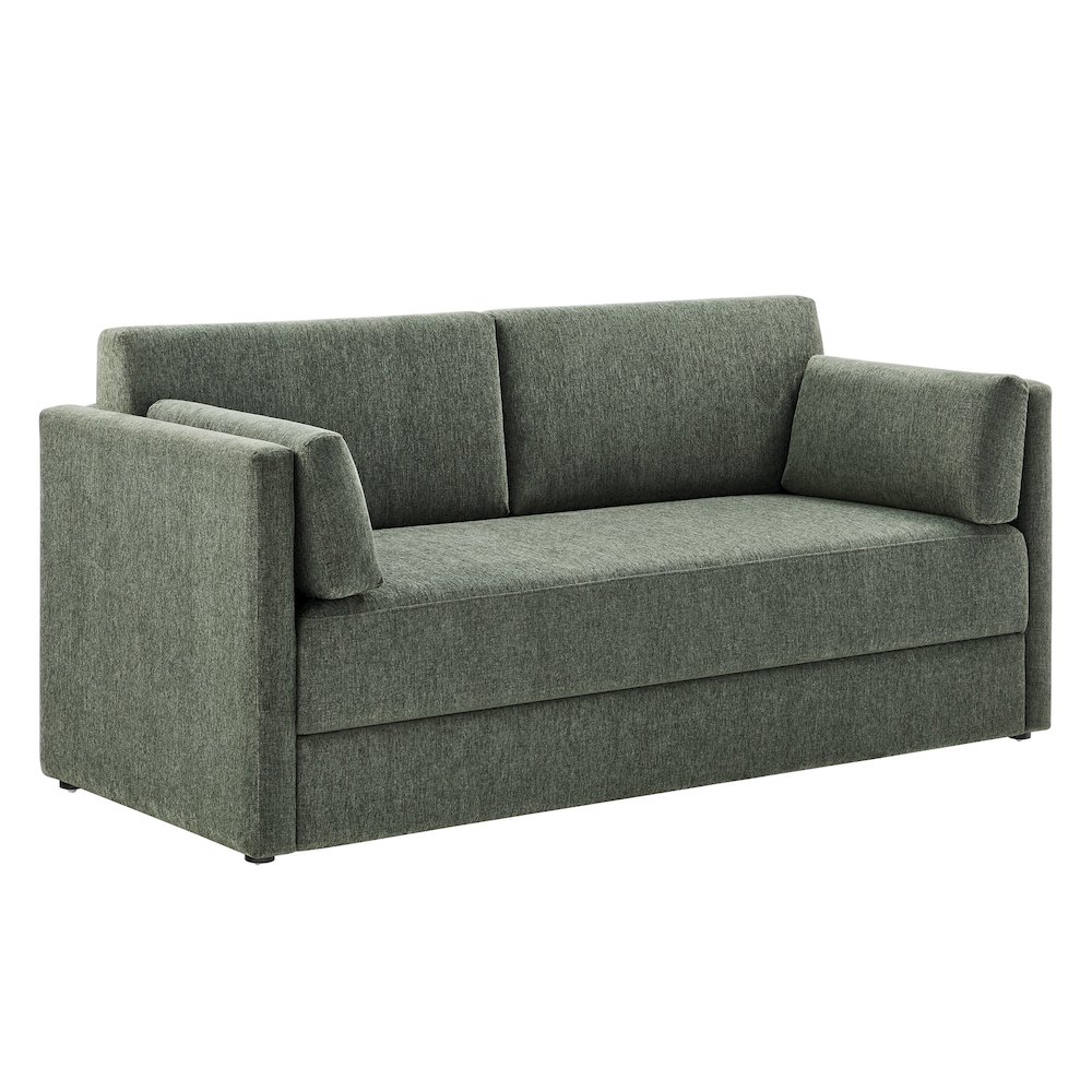 Modway -  Linden Upholstered Heathered Chenille Sofa in Eucalyptus