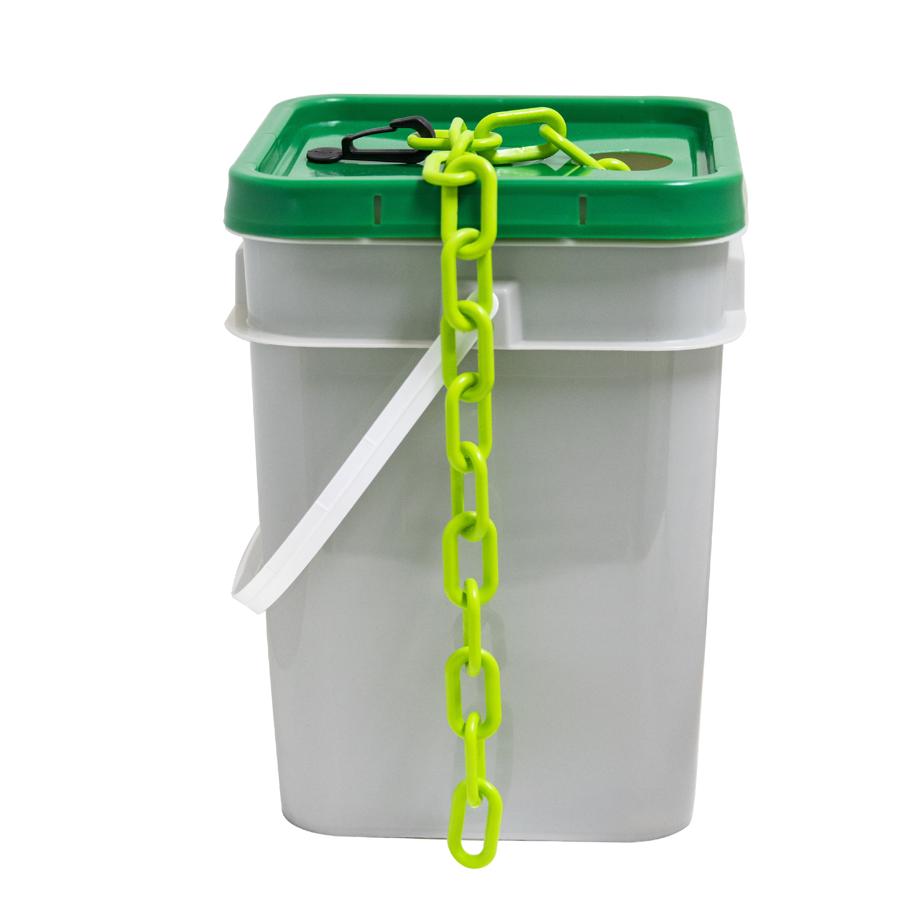 Mr. Chain 51014-P 2 In. (54Mm) X 120 Ft. Safety Green Heavy Duty Plastic Barrier Chain In A Pail
