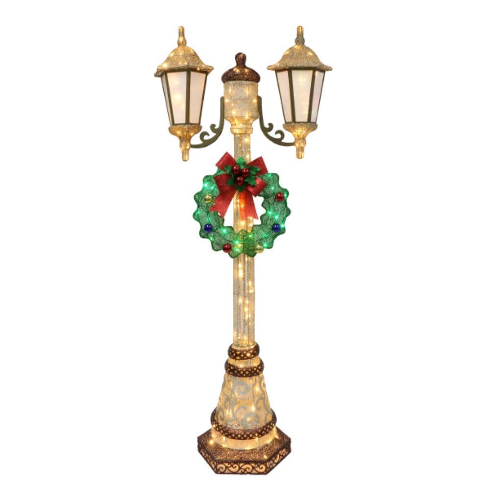 Puleo International YD1123LA 72-Inches Freestanding Lamp post Free standing decoration with Clear LED Lights