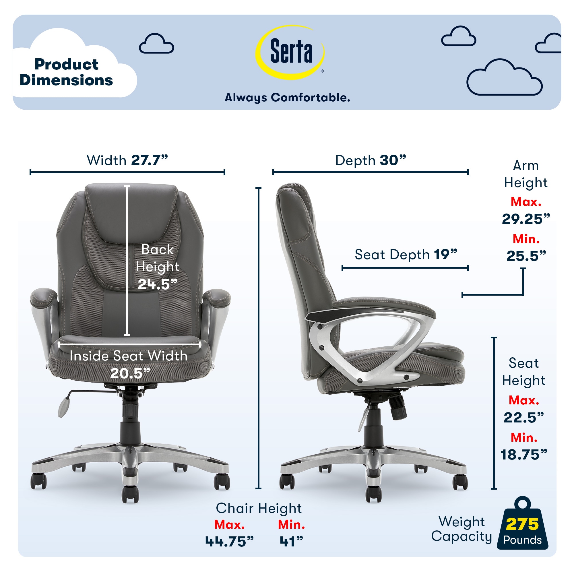 Serta 43673C Office-Chairs - View #3