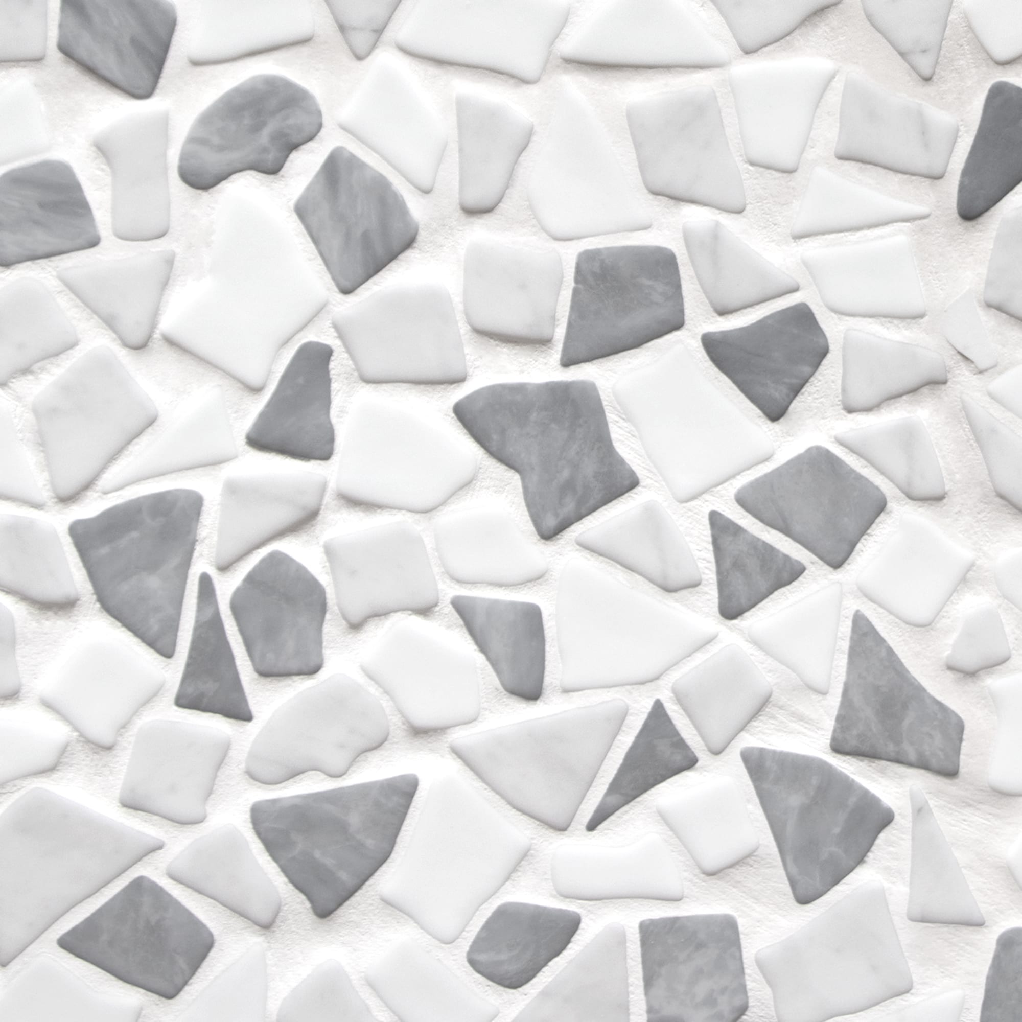 SUNWINGS OVAG-BLK-10 Mixed Gray 12-in x 12-in Matte Recycled glass Marble look Pebble Mosaic Floor and Wall Tile ( 10-sq ft Carton