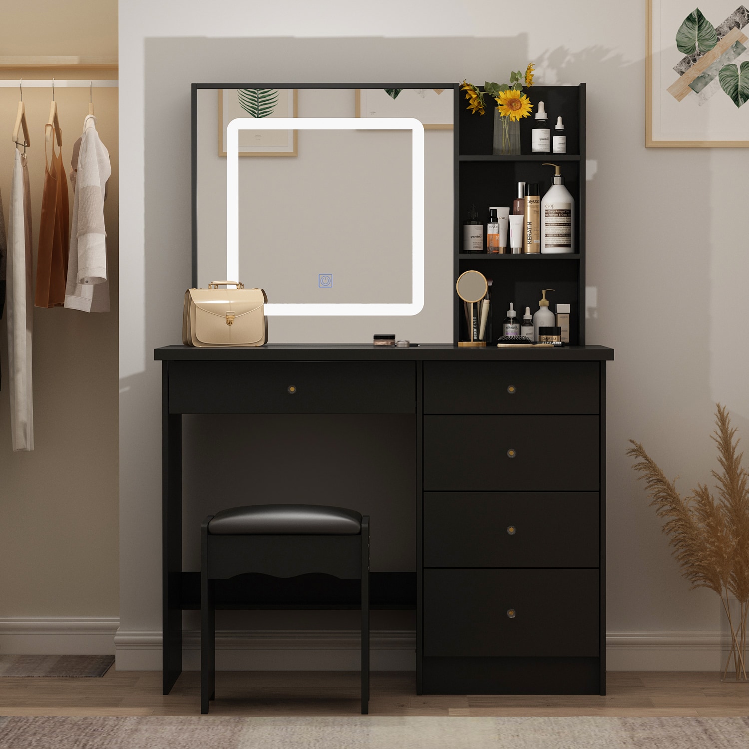 Black Yes (wall-mount) Makeup Vanities at Lowes.com