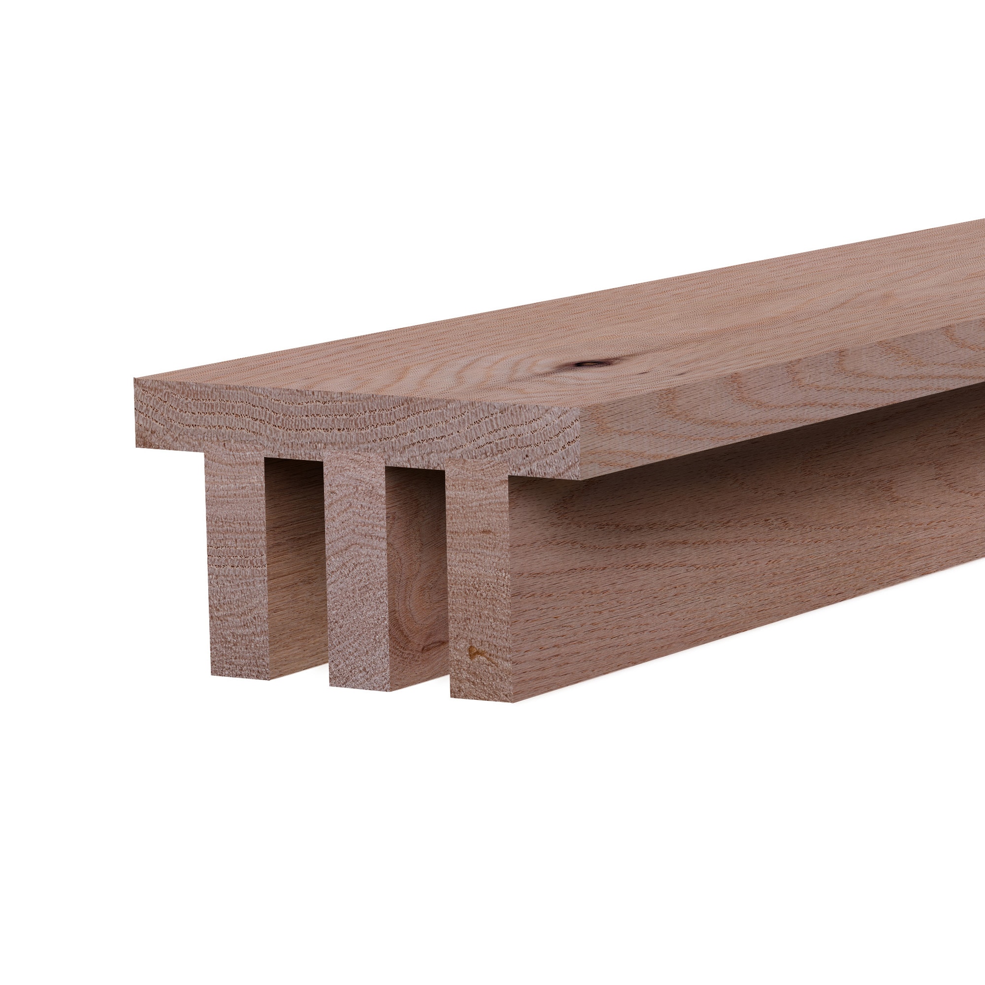 Ornamental Mouldings BEAMNAT03-92ROA5X3 3.125-in x 5.5-in x 92-in Natural Red Oak Unfinished Wood H-Shaped Decorative Beam