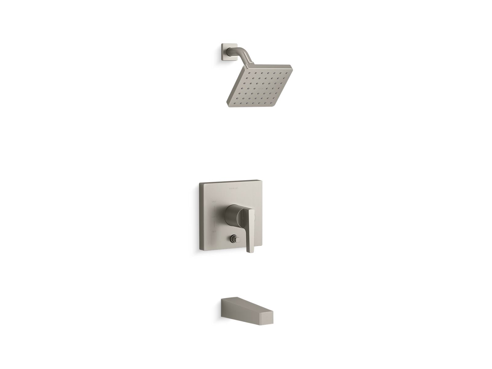 KOHLER T99763-4G-BN Honesty 1.75 GPM 1-Handle Rite-Temp Tub and Shower Trim Kit in Vibrant Brushed Nickel (Valve Not Included)