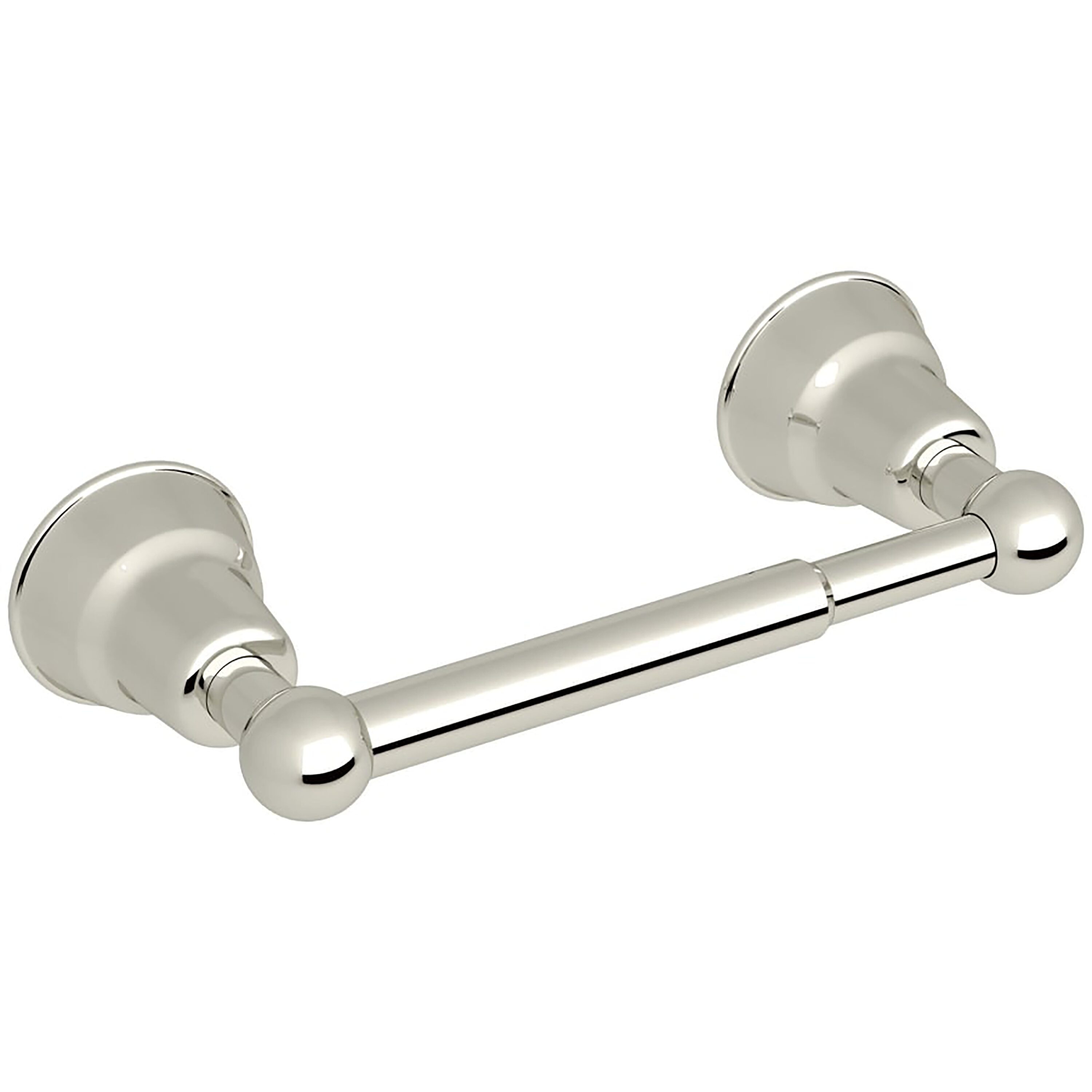 Rohl CIS18PN Polished Nickel Wall mount Single post Toilet Paper Holder 1 -Rolls with Storage