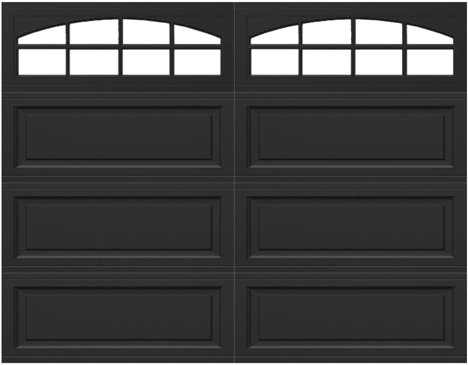 Wayne Dalton 8300RNCHBLCSDII97 Classic Steel Model 8300 9-ft x 7-ft Insulated Black Single Garage Door with Windows