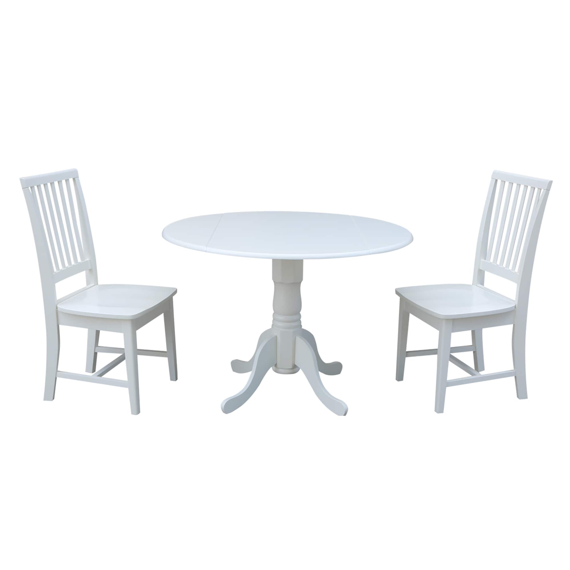 International Concepts K08-42DP-C265 White Casual Dining Room Set with Round Table (Seats 4)