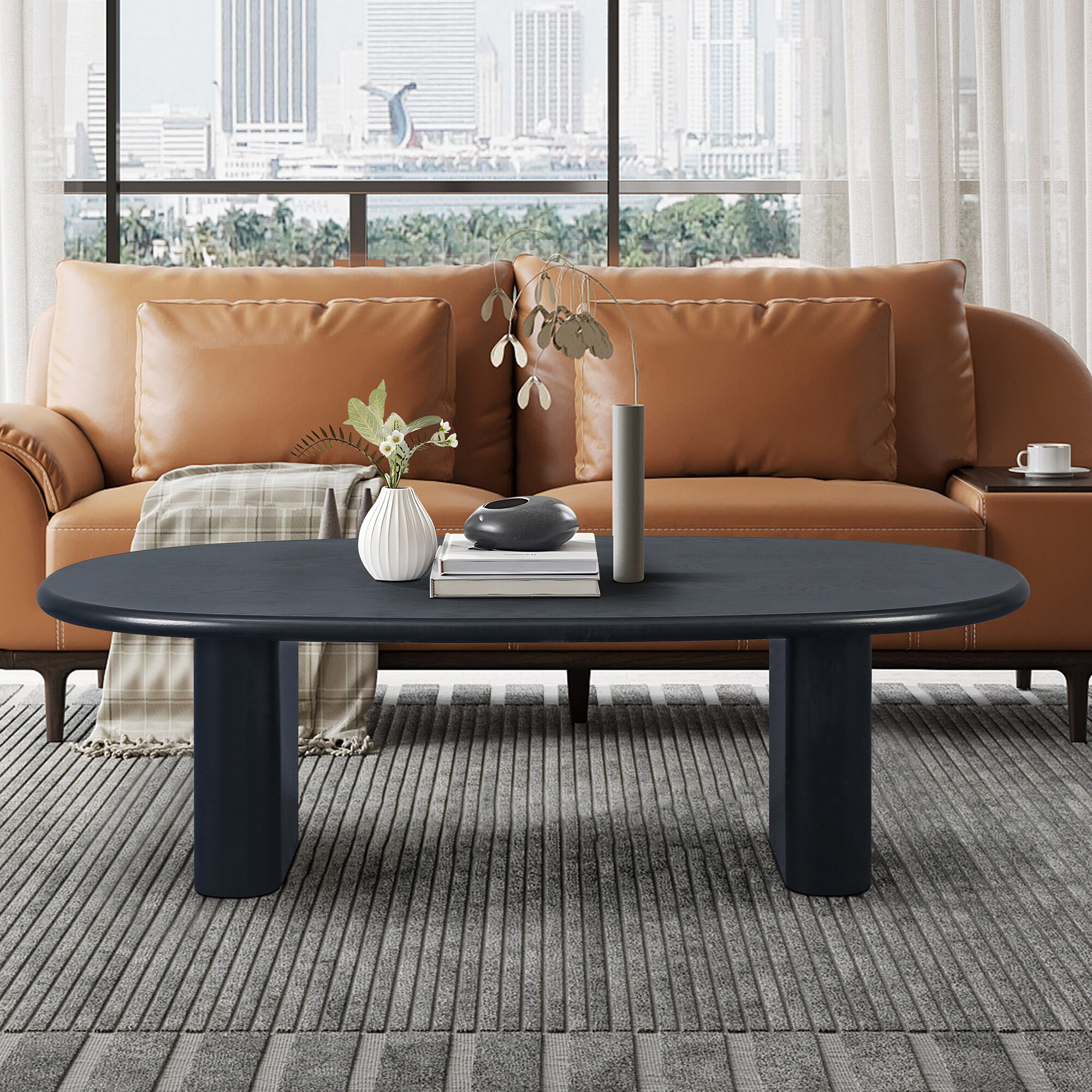Bybafun YD2400003 Antique Black MDF Modern Coffee Table