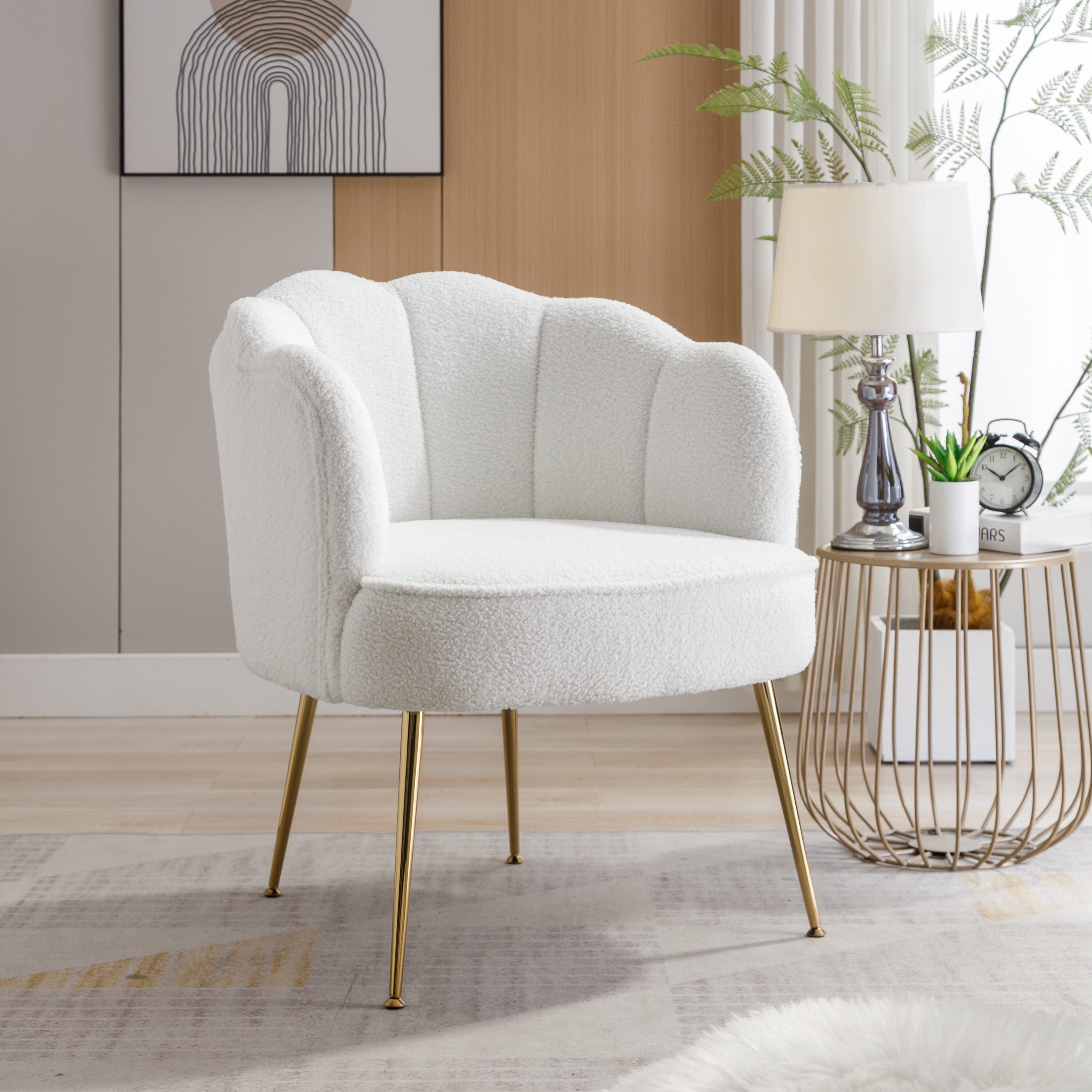 White scalloped chair hot sale