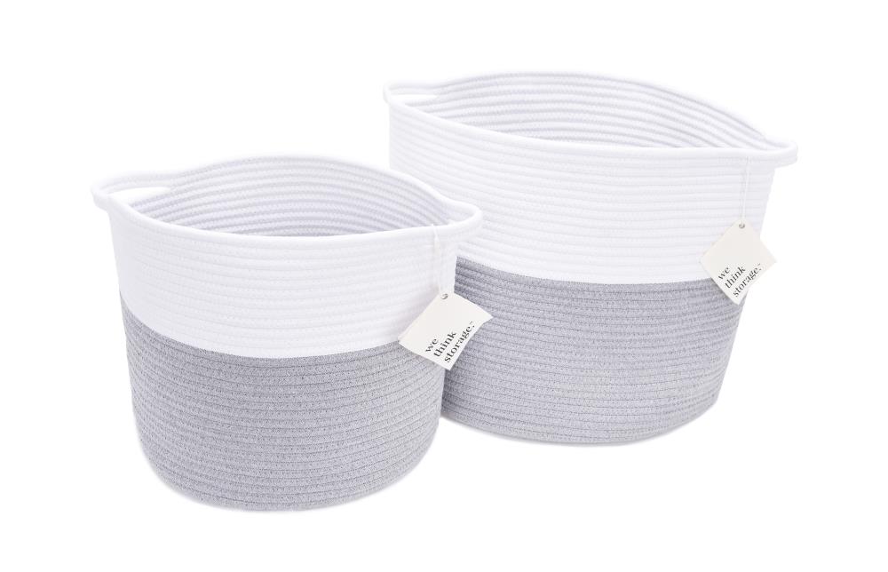  StorageWorks Large Storage Baskets for Organizing, Foldable Storage  Baskets for Shelves, Fabric Storage Bins with Handles, Beige, White &  Ivory, 3-Pack : Home & Kitchen