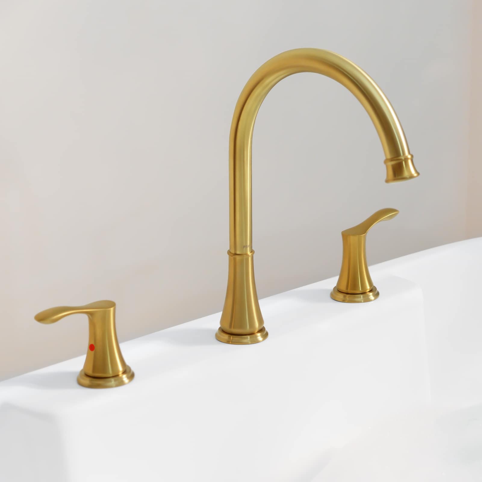 Demeter Brushed Gold High Arc 2-Handle Roman Tub Faucet