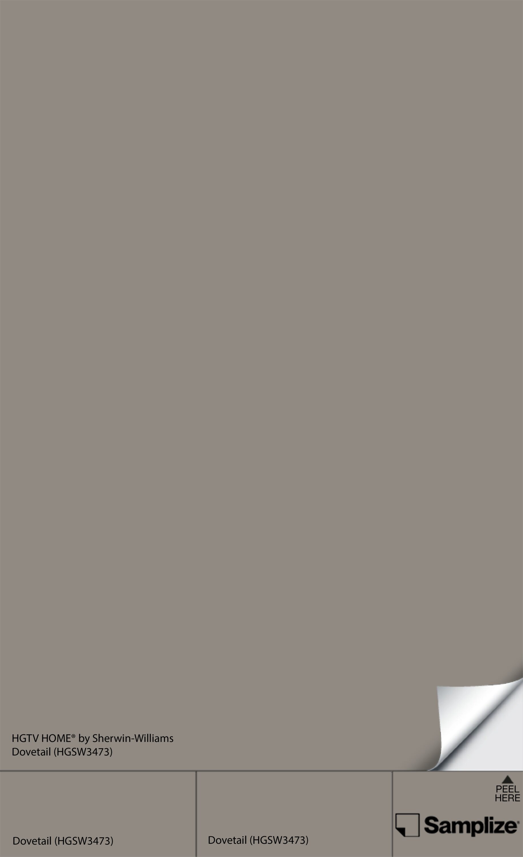 Samplize HGSW-(HGSW3473)-12 Dovetail Hgsw3473 Peel and Stick Paint Sample (9-in x 14-3/4-in)