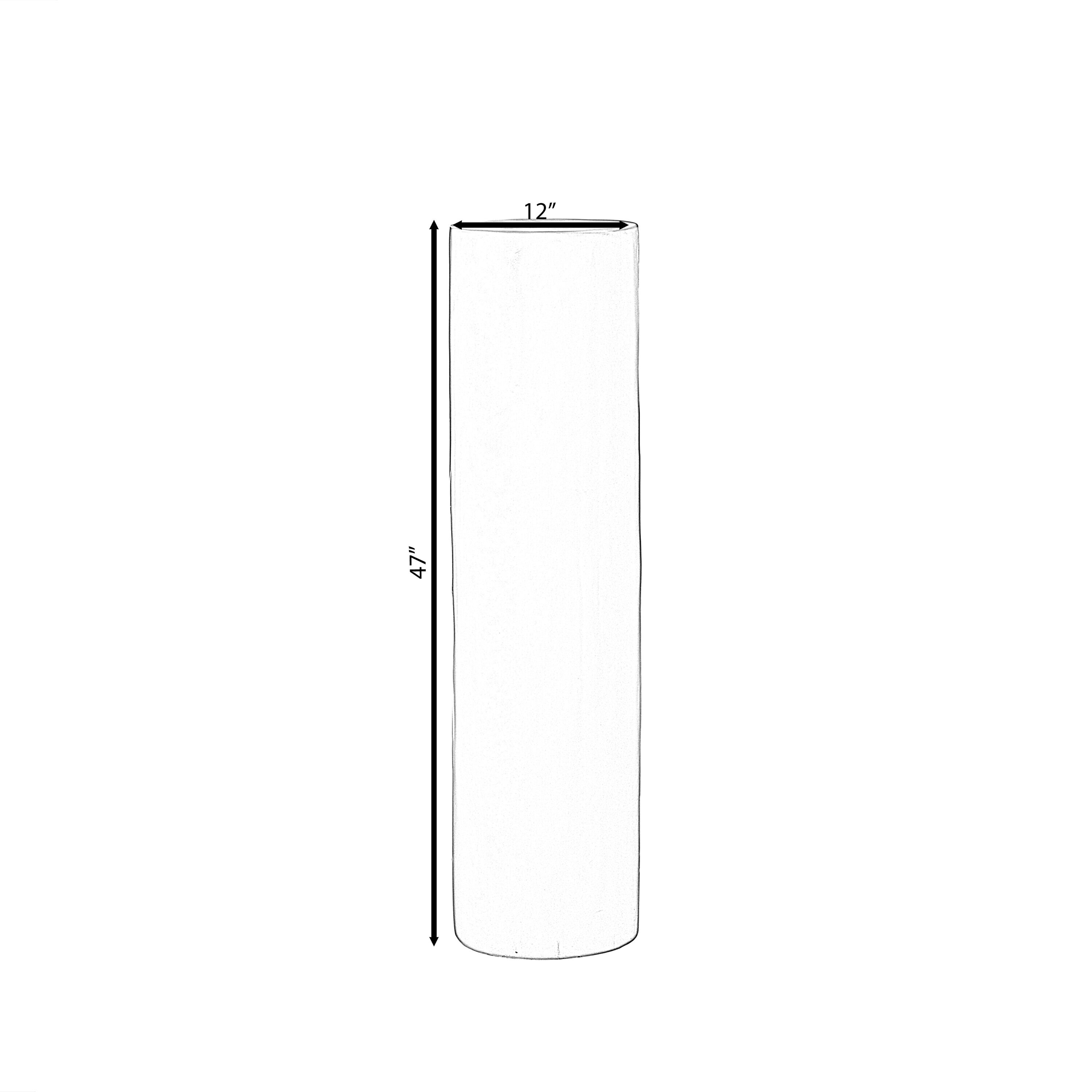 Tall White Fiberglass Cylinder Pedestal Stand for Floral Arrangements