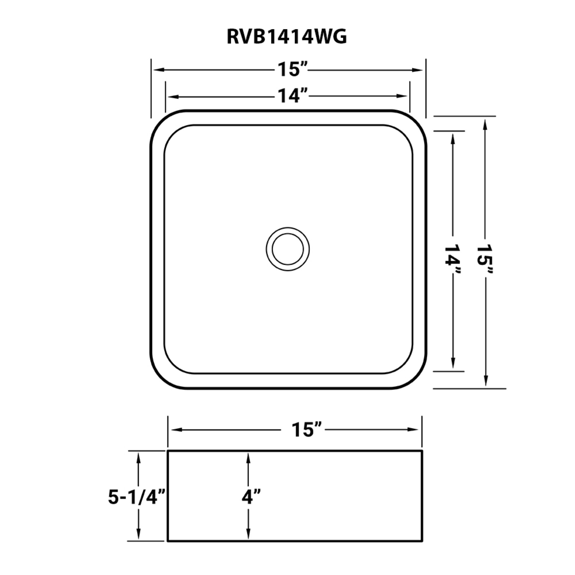 Ruvati RVB1414WG Bath-Sink - View #9