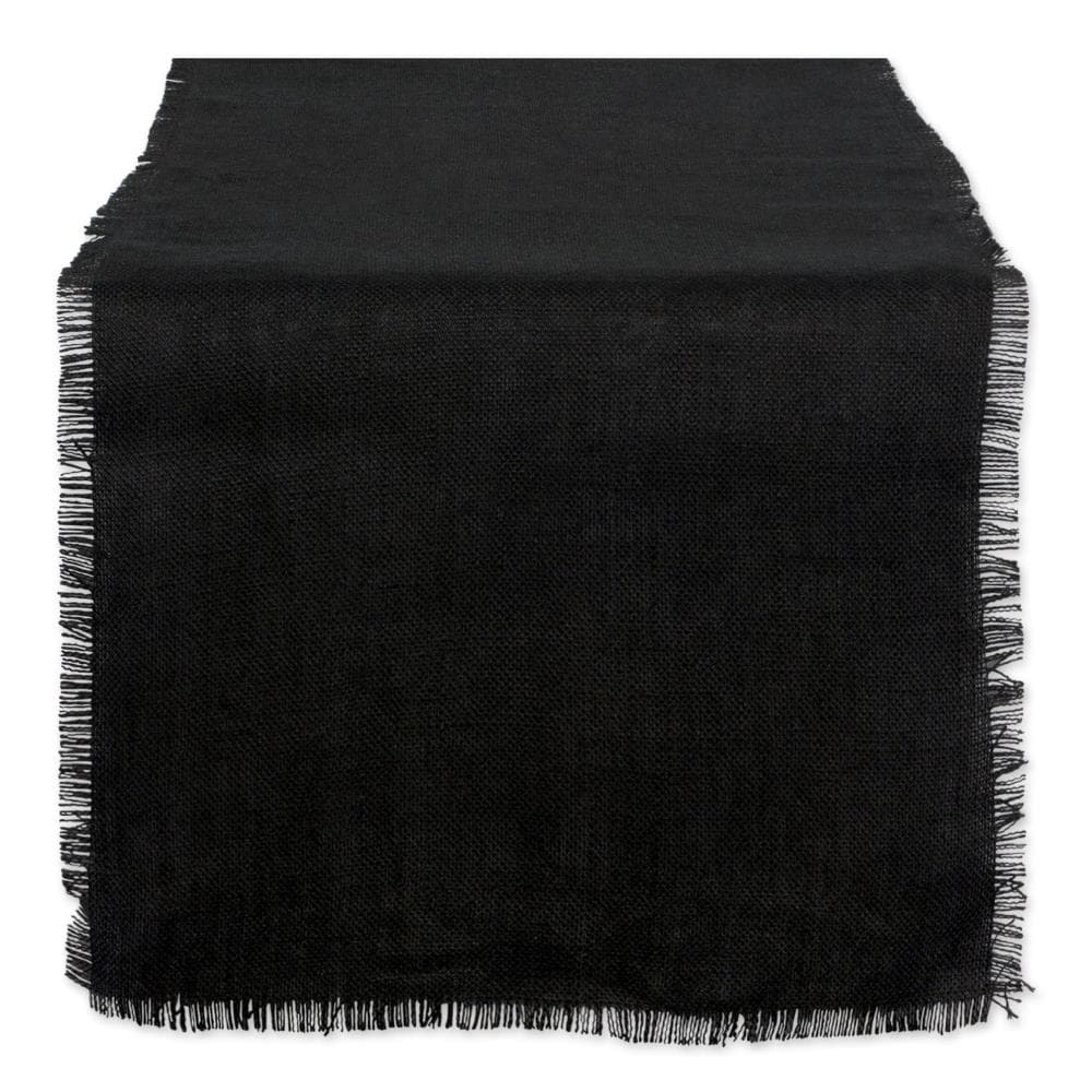 DII CAMZ37824 Solid Black Table runner