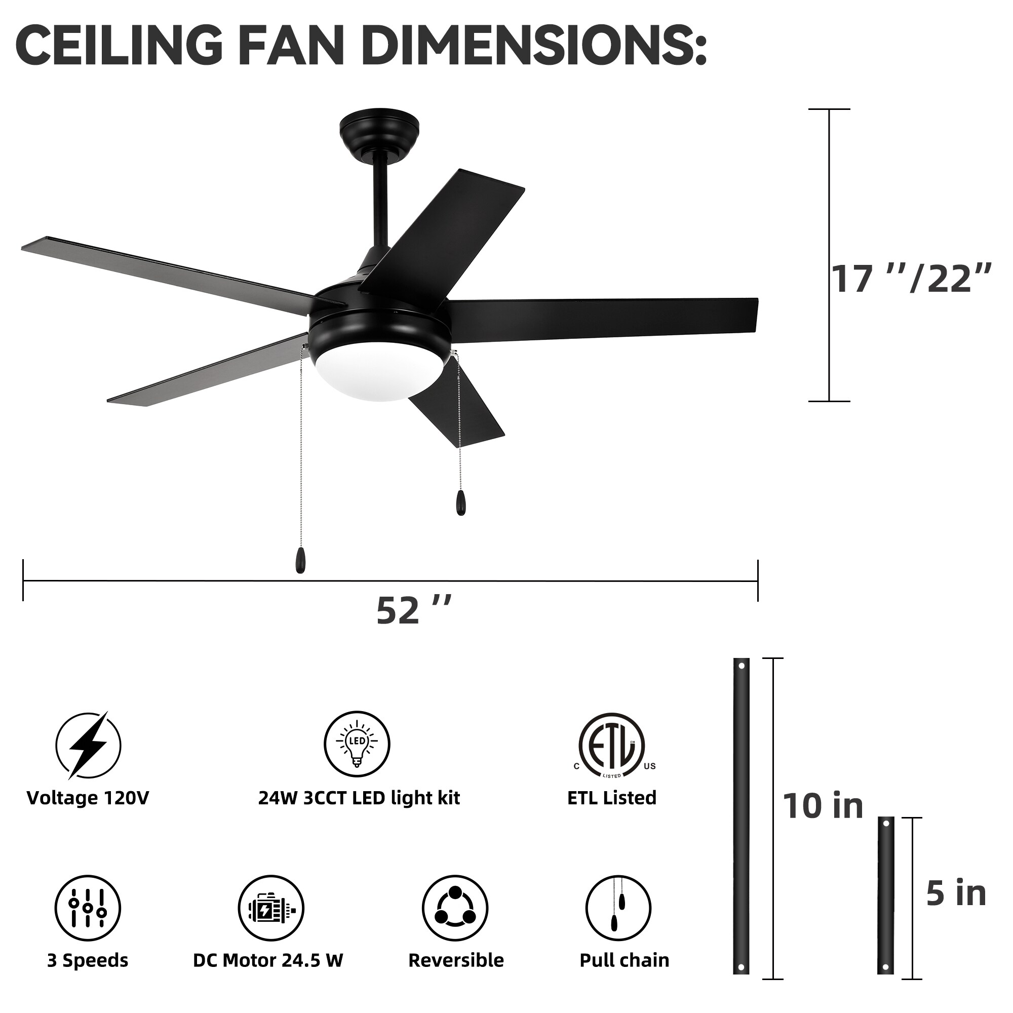 Edvivi FFG7345BK Ceiling-Fans - View #6